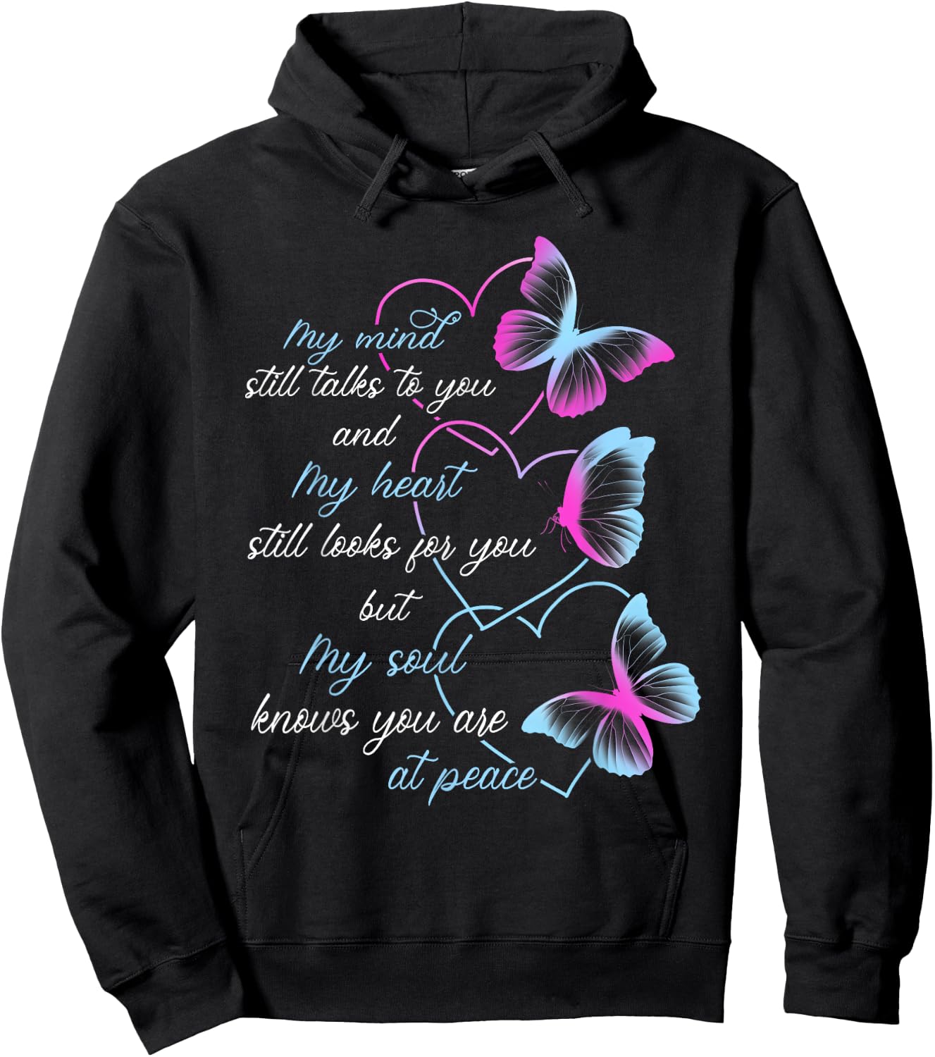 Memorial Men Butterflies Mom Dad Husband Wife Hoodie - Hoodie | Black