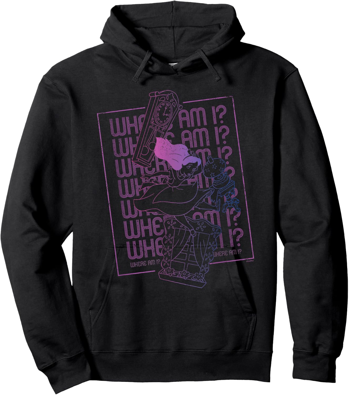 Disney Alice in Wonderland Rabbit Hole Falling Where Am I Hoodie - Hoodie | Black