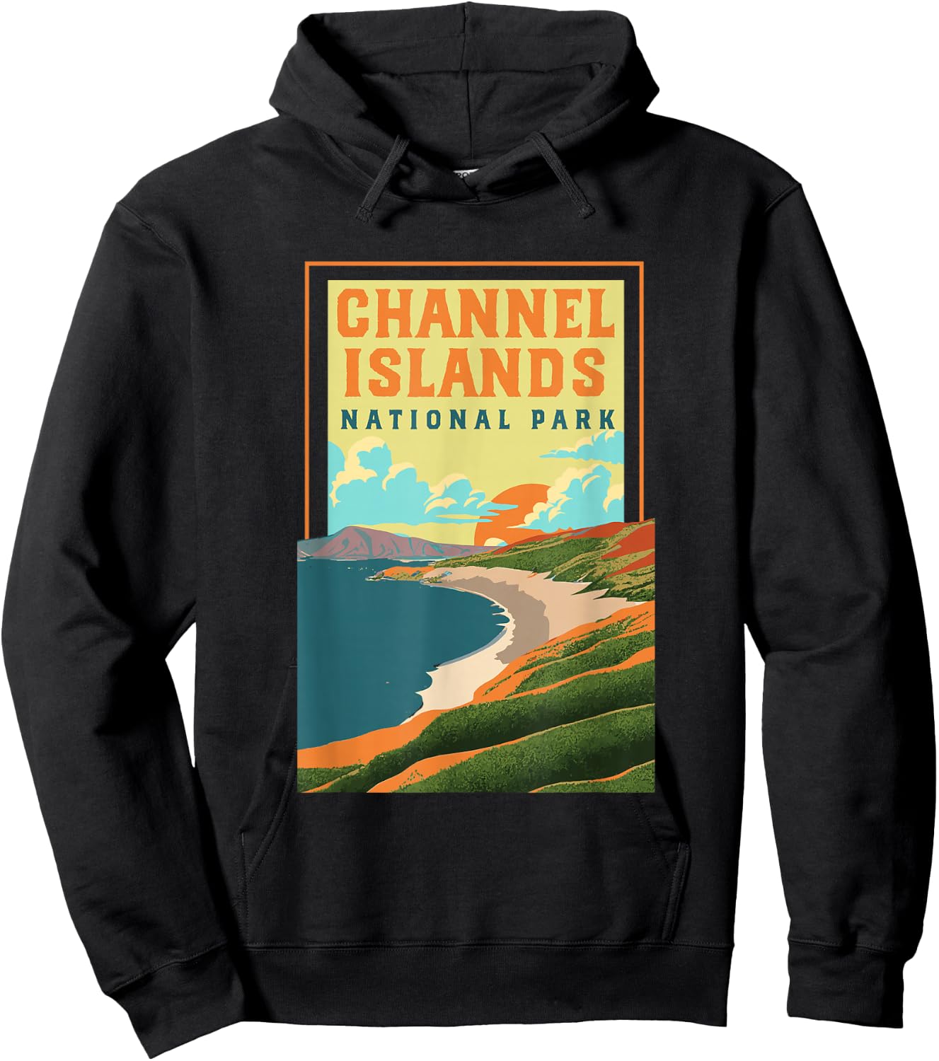 Channel Islands California WPA National Parks Poster Retro Hoodie - Hoodie | Black