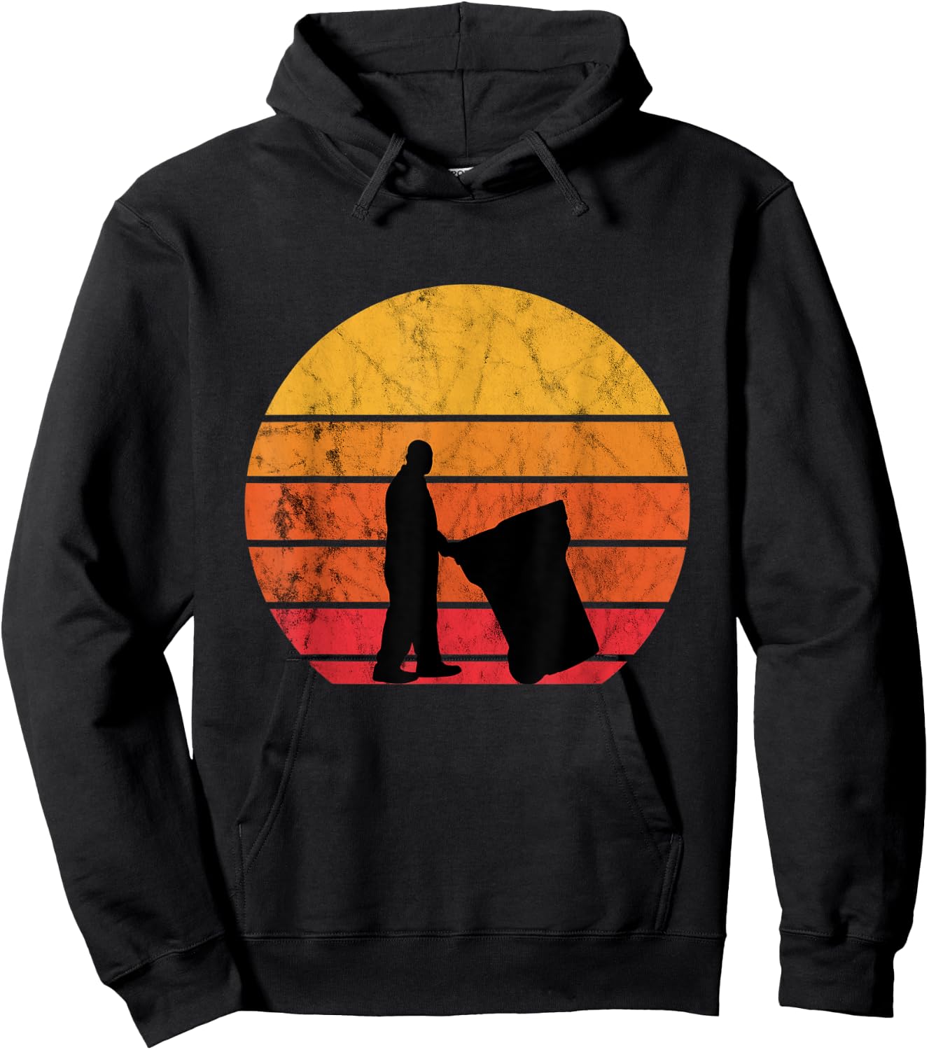 Garbage Man Trash Retro Vintage Sunset Garbage Truck Hoodie - Hoodie | Black