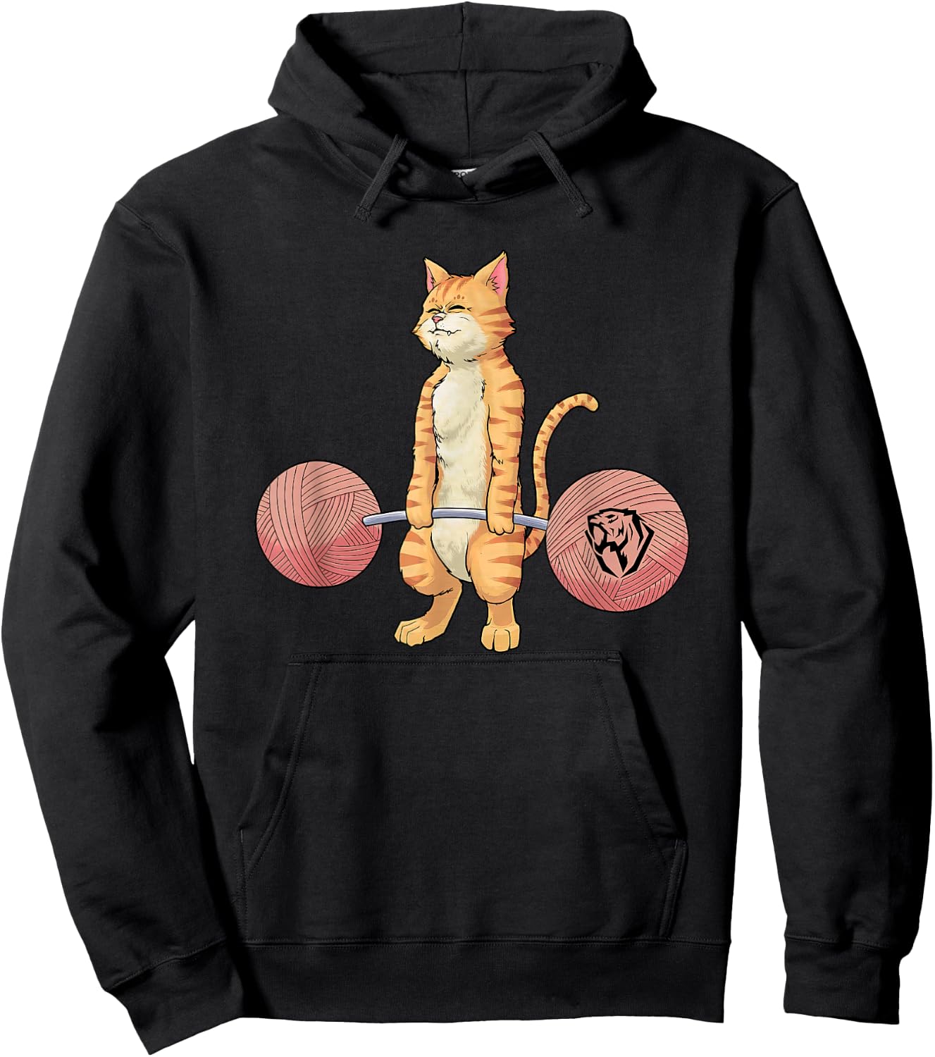 Deadlifting Tabby Cat Funny Women Hoodie - Hoodie | Black