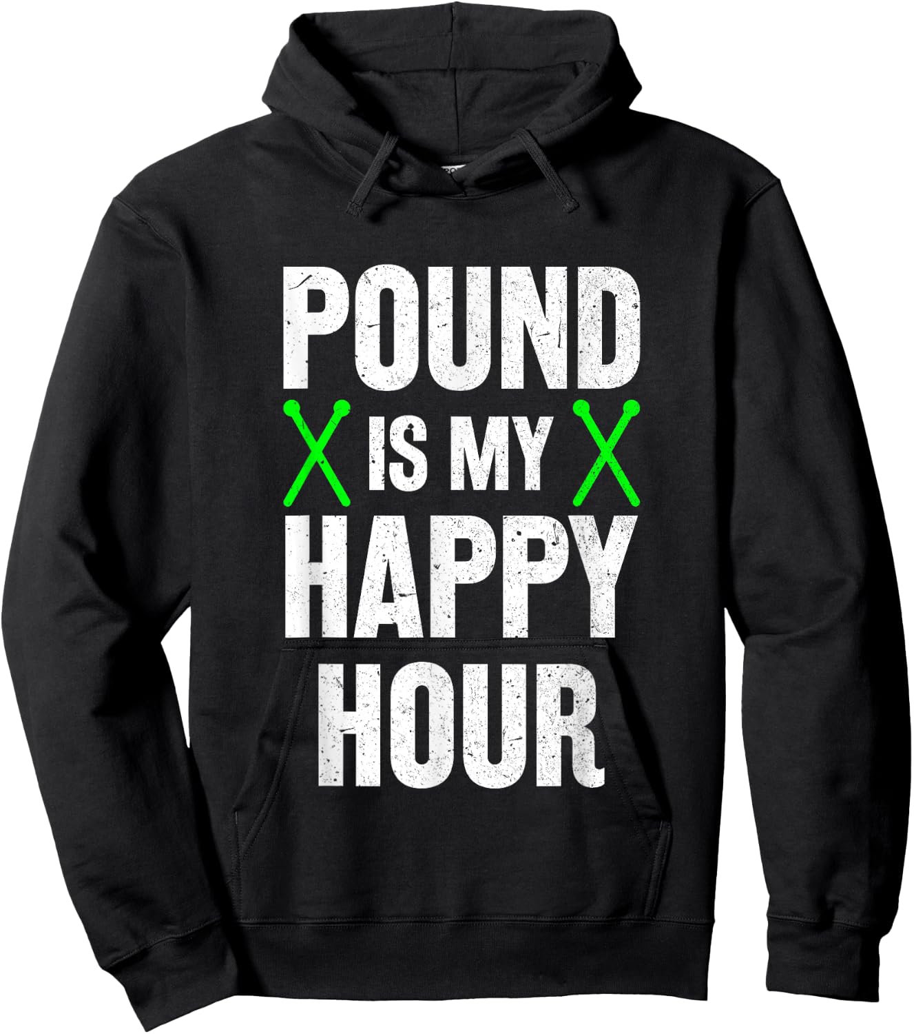 Pound Fitness Pound is My Happy Hour Workout Hoodie - Hoodie | Black