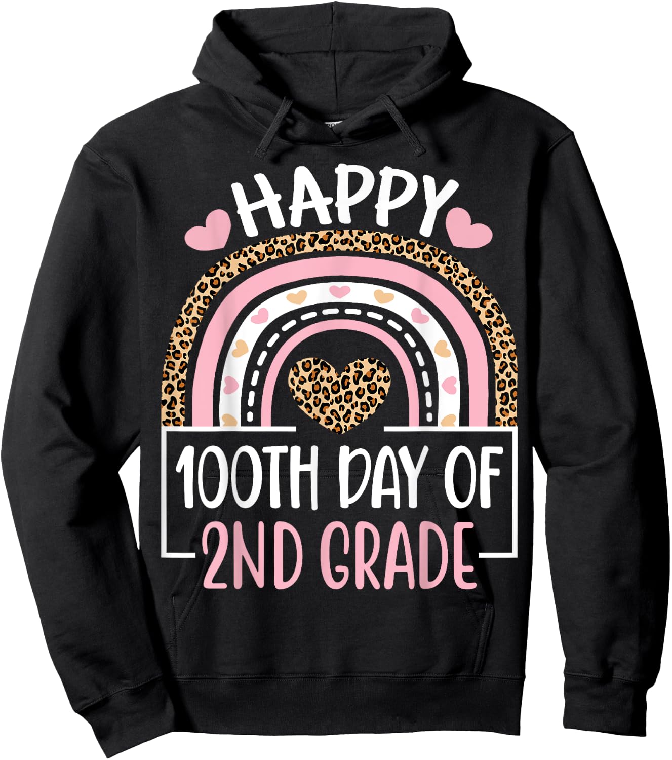 100th Day Of 2nd Grade Funny 100 Days Of School Teacher Hoodie - Hoodie | Black