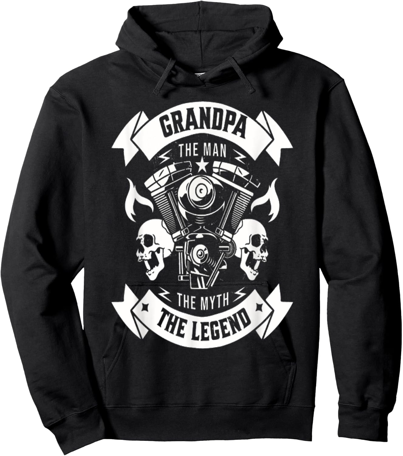 Biker Grandpa The Man The Myth The Legend Motorcycle Hoodie - Hoodie | Black