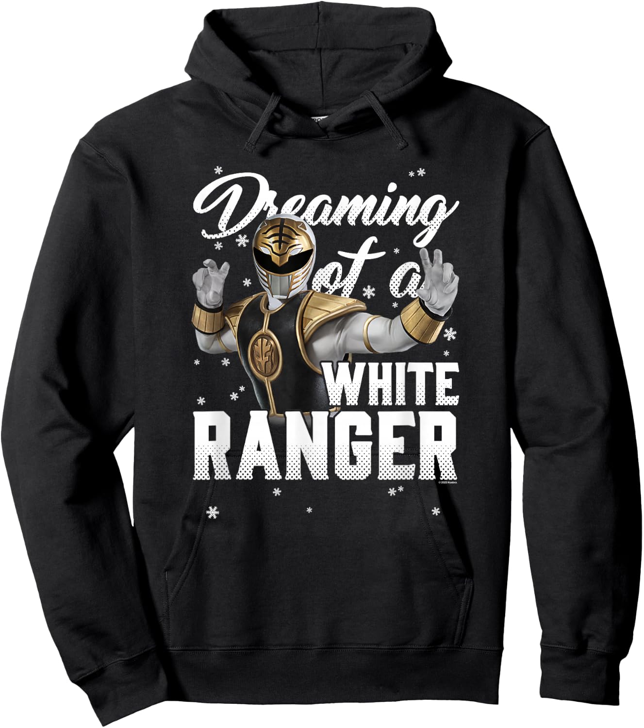 Power Rangers Christmas Dreaming of A White Ranger Hoodie - Hoodie | Black