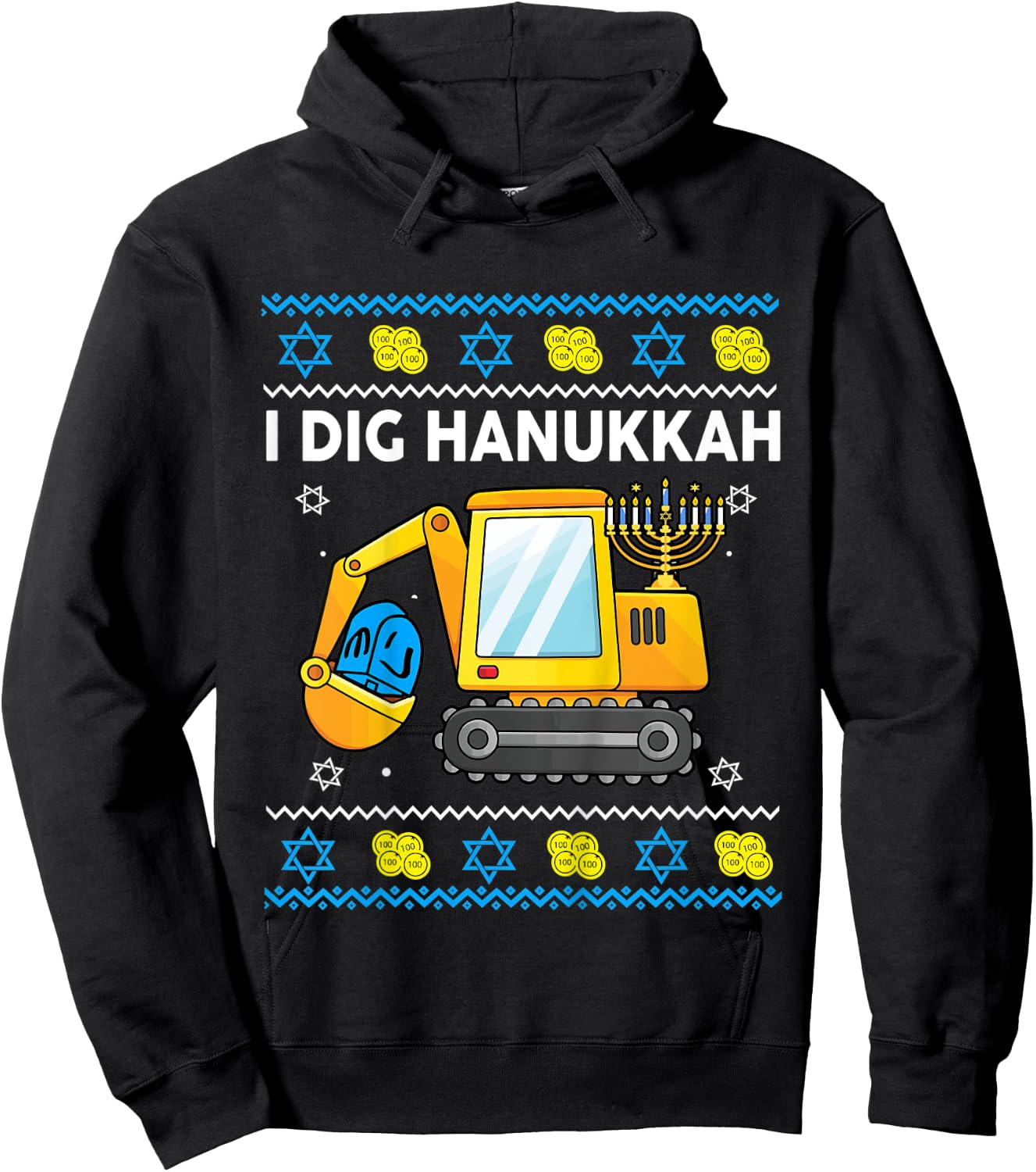 Kids I Dig Hanukkah-Shirt Happy Chanukah Funny Jewish Boy Toddler Hoodie - Hoodie | Black