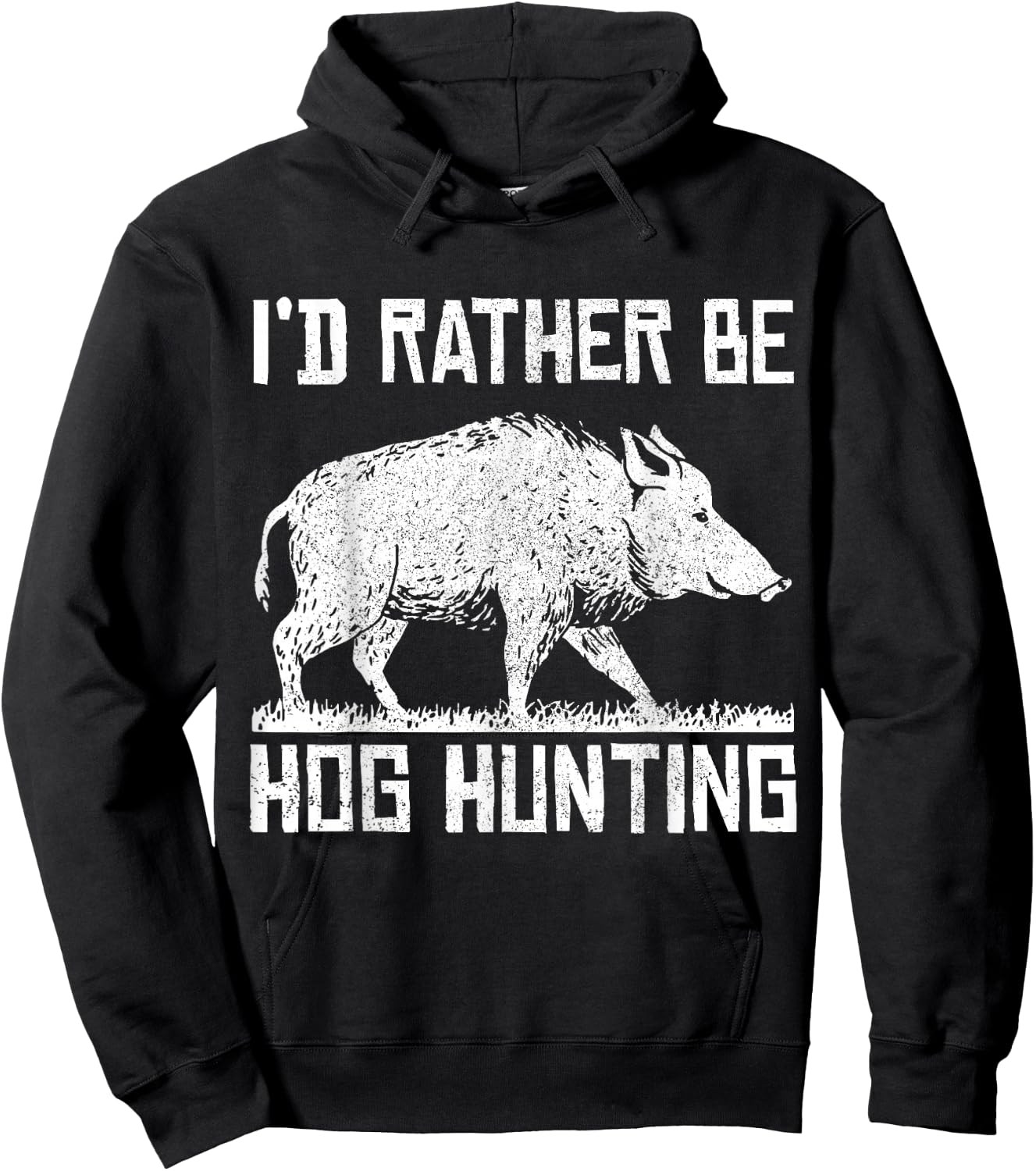 Pig Hunting Wild Boar Wild Boar Hunter Vintage Hoodie - Hoodie | Black