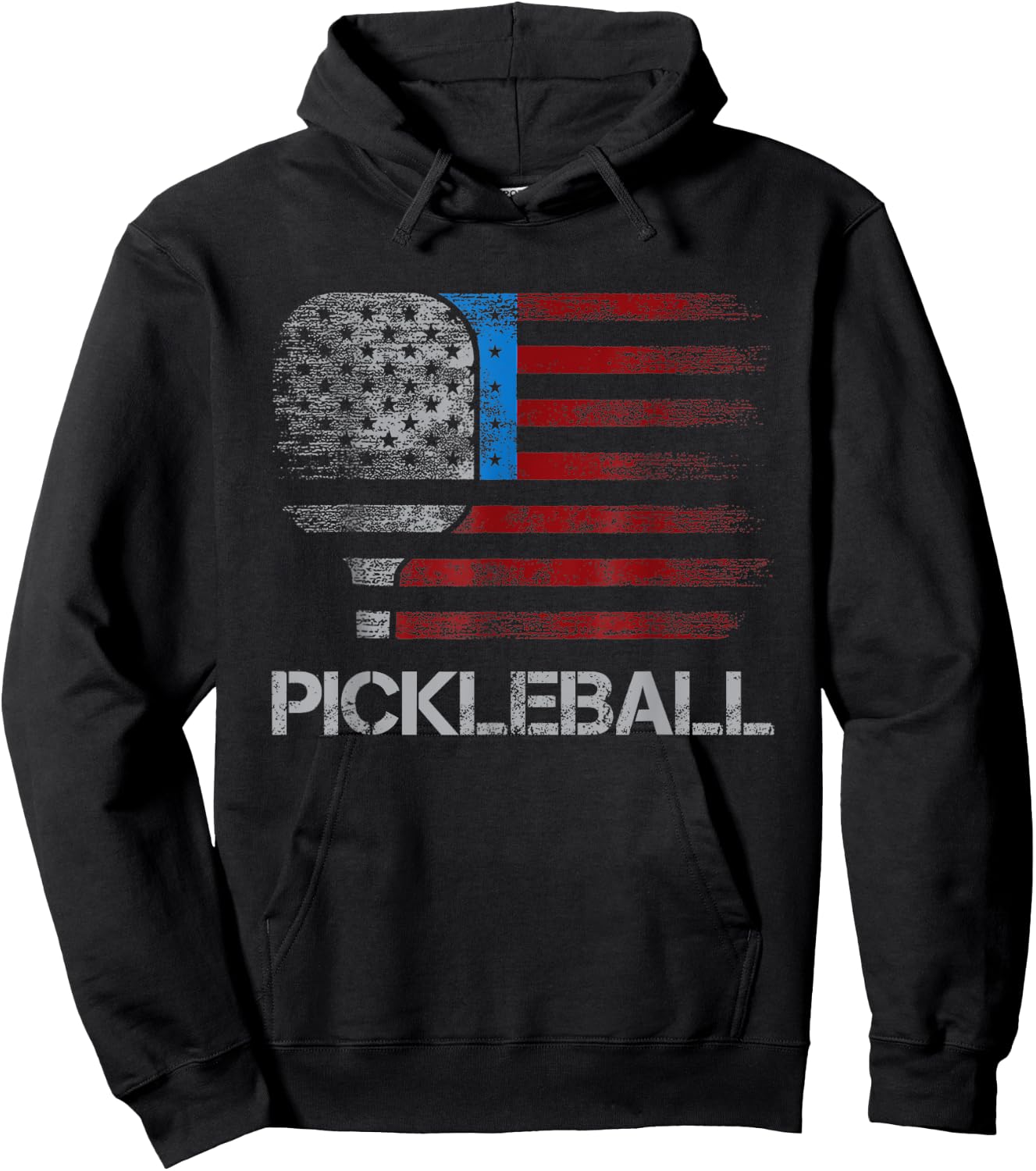 US Flag Pickleball Player Paddleball Lover Hoodie - Hoodie | Black
