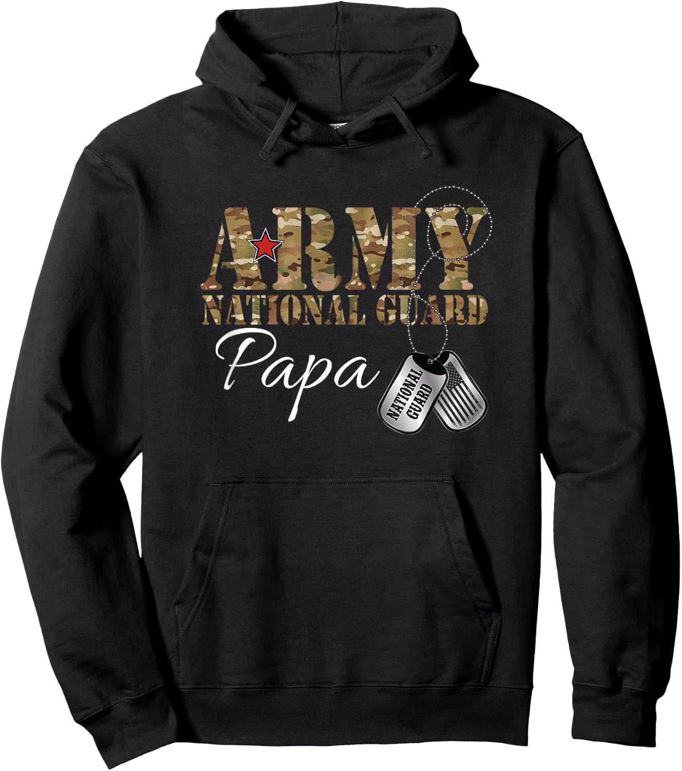 Army National Guard Papa Army National Guard Graduation Papa Hoodie - Hoodie | Black