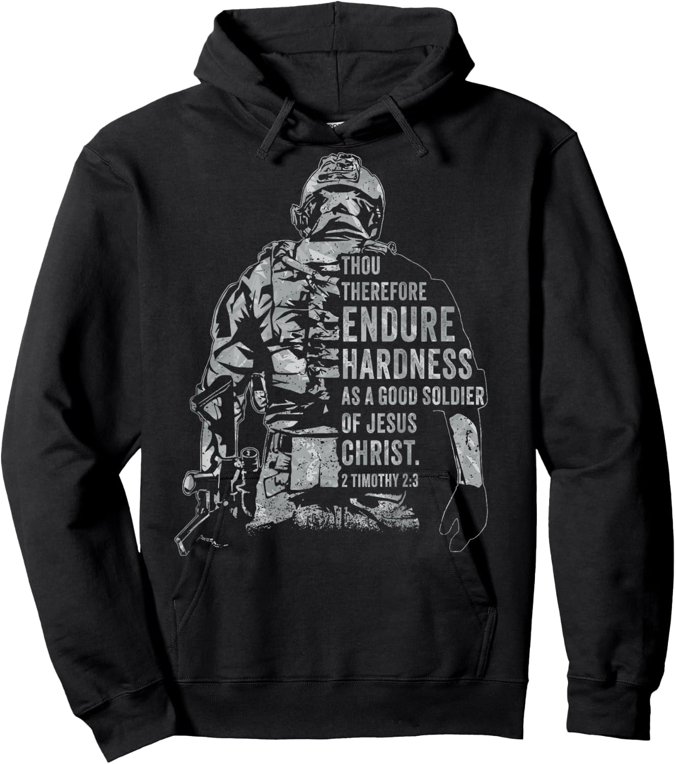 Soldier of Jesus Christ – Christian Faith Army 2 Timothy 2:3 Hoodie - Hoodie | Black