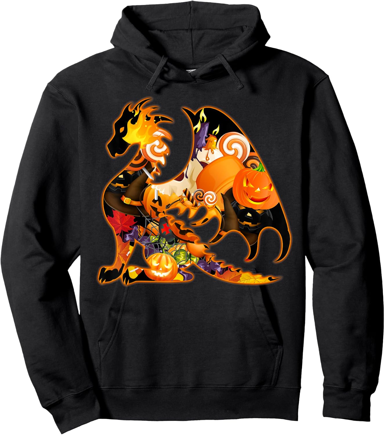 Dragon Halloween Costume Dragon Pumpkin Fall Hoodie - Hoodie | Black