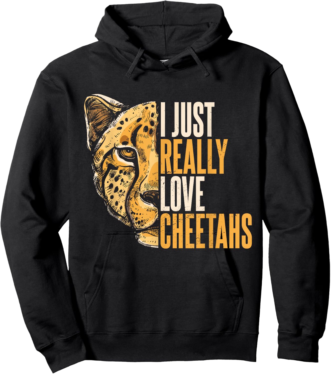 Cheetah Face Leopard Wildlife Men Women Kids Hoodie - Hoodie | Black