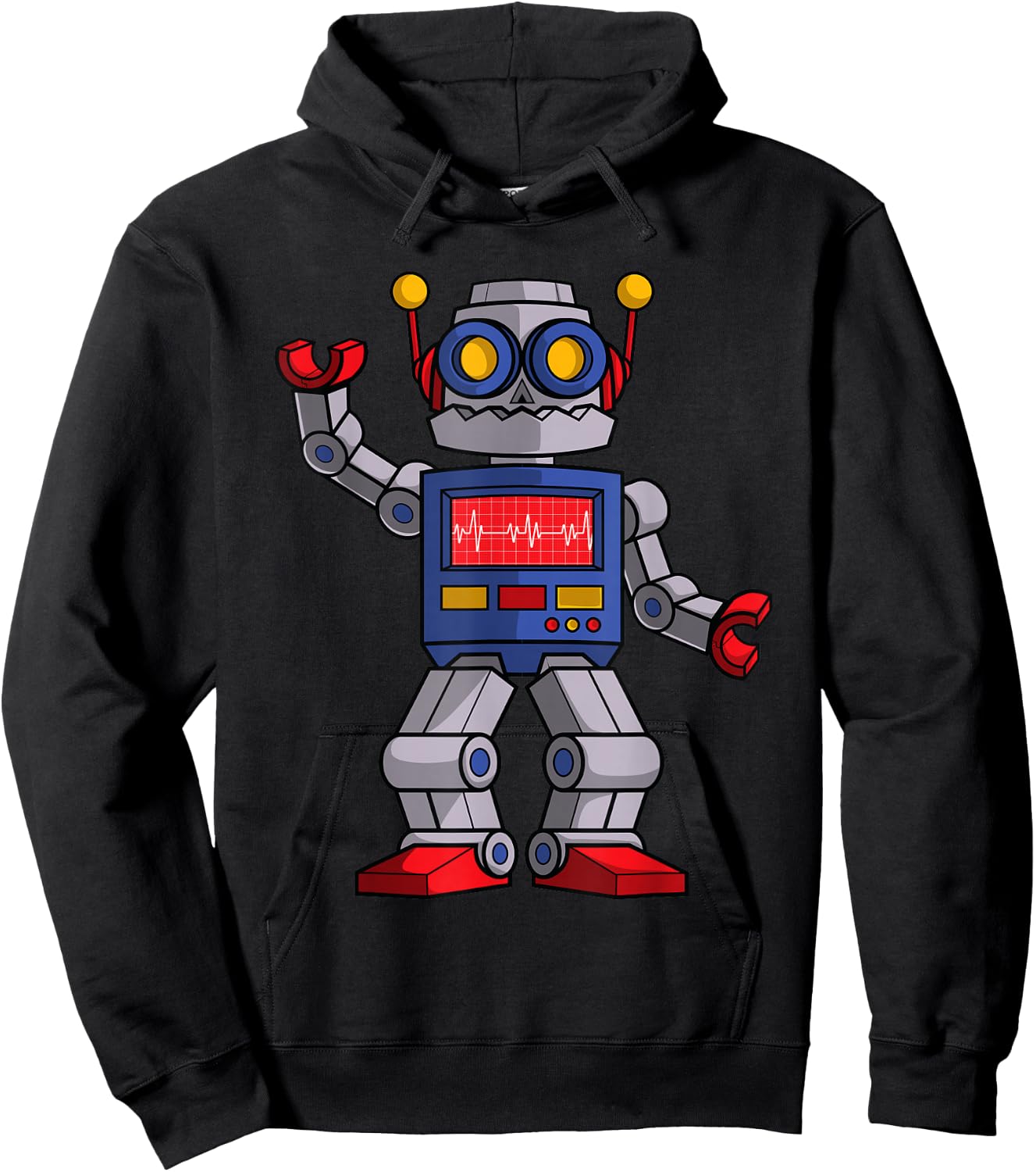 Funny Robot Design for Kids Boys Girls Robotics Bot Lovers Small Hoodie - Hoodie | Black