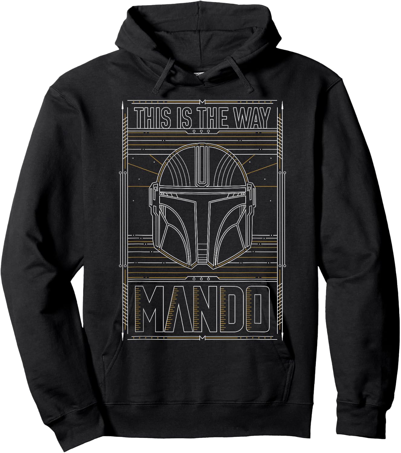 Star Wars: The Mandalorian This Is The Way Line Art Badge Hoodie - Hoodie | Black