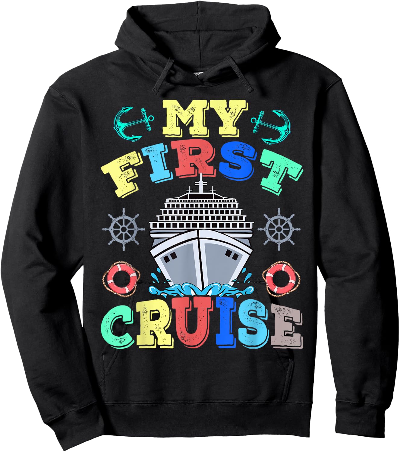 My First Cruise , Women, Girls and Boys Travelers Hoodie - Hoodie | Black