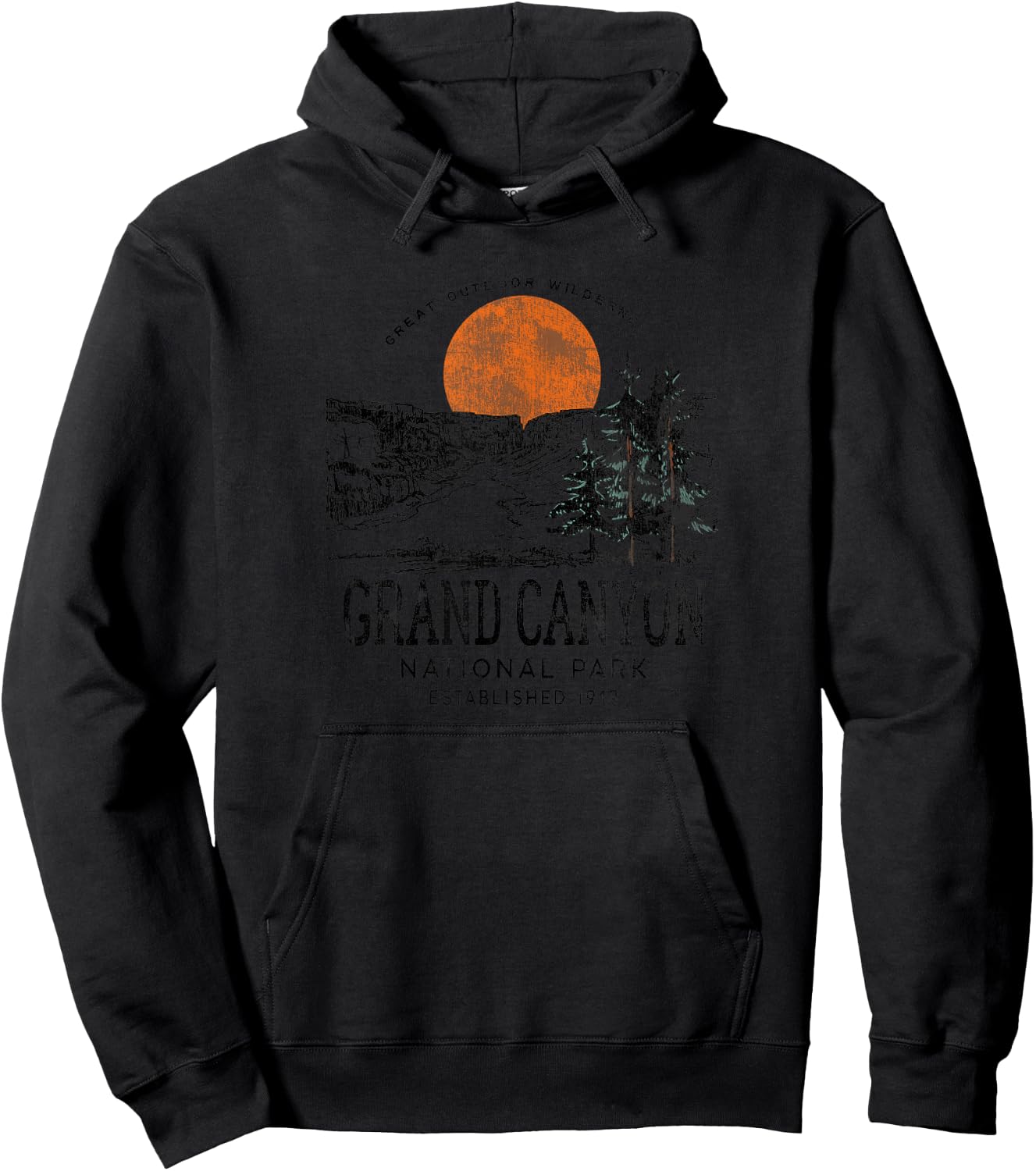 Grand Canyon National Park Great Outdoor Graphic Hoodie - Hoodie | Black