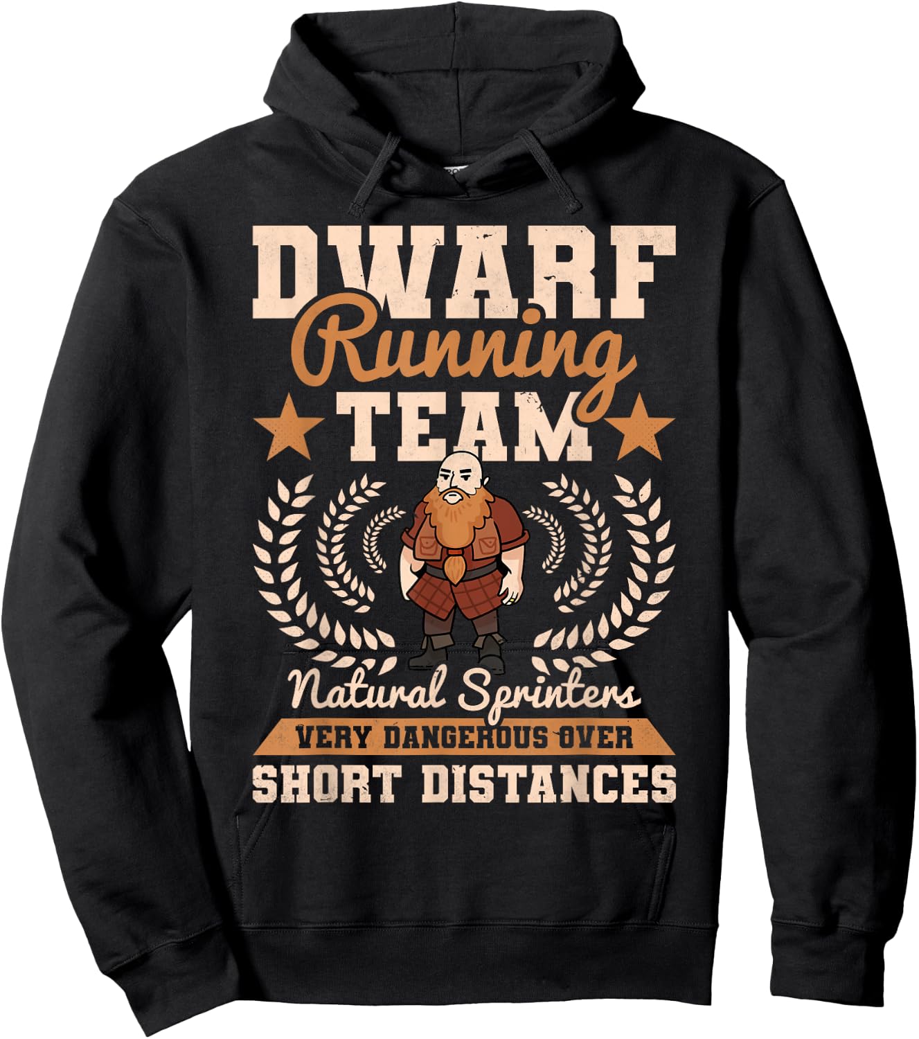 Dwarf Running Team Natural, Mythical Creatures, Monster Hoodie - Hoodie | Black