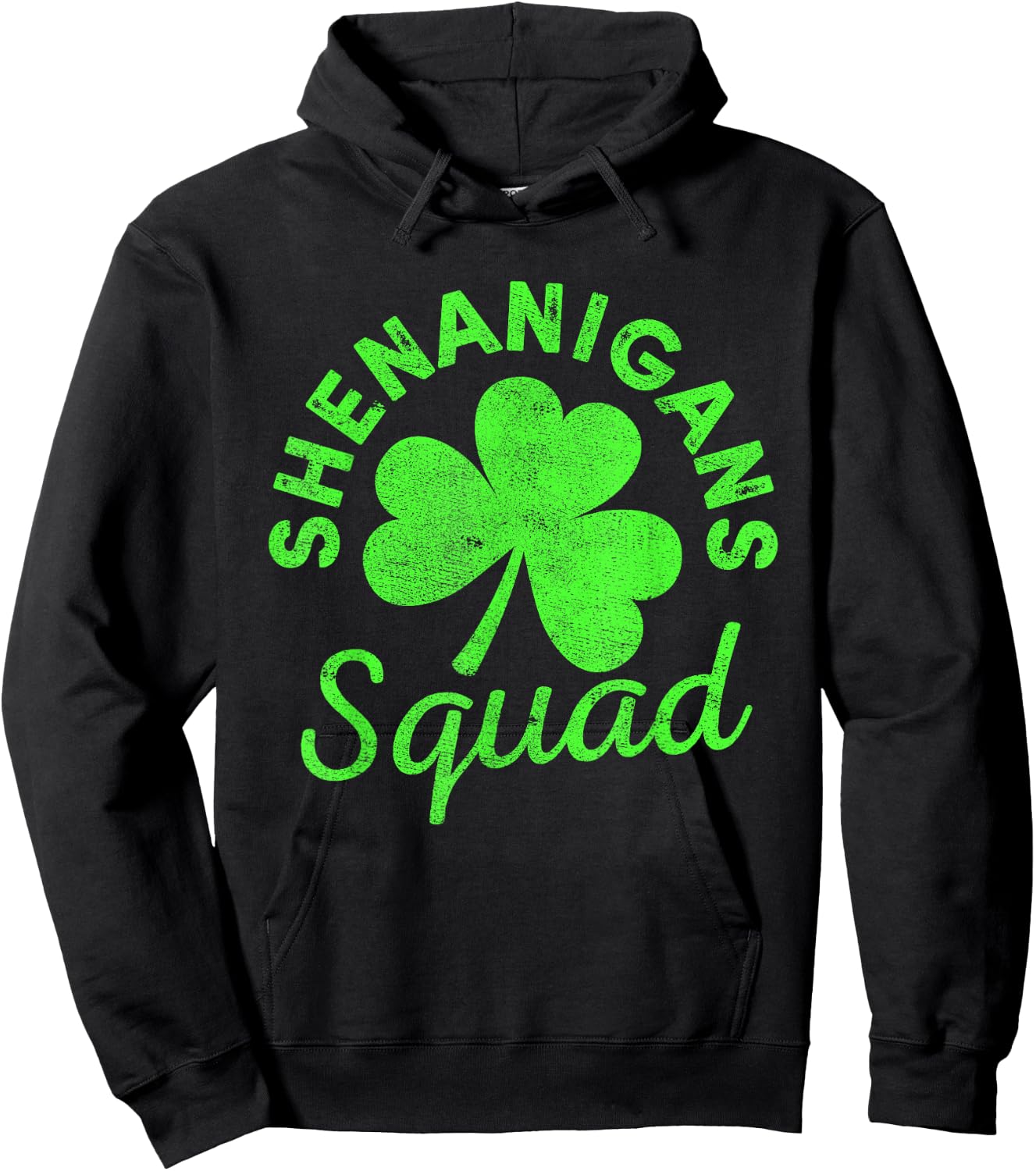 Shenanigans Squad Green Clover St Patricks Day Men Women Hoodie - Hoodie | Black