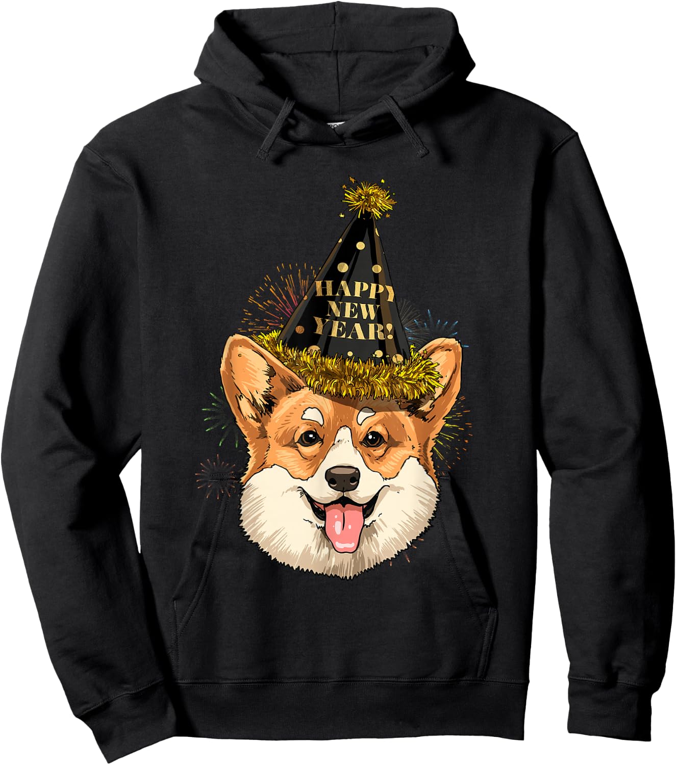 New Year Corgi New Year's Eve Party Countdown Corgi Lover Hoodie - Hoodie | Black