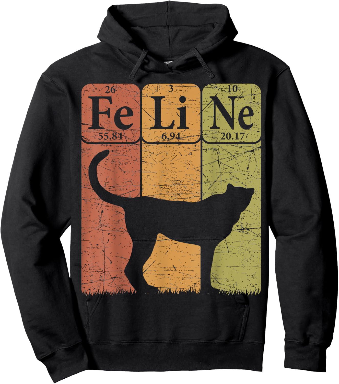 Feline Cheetah Periodic Table Elements Cheetah Retro Hoodie - Hoodie | Black