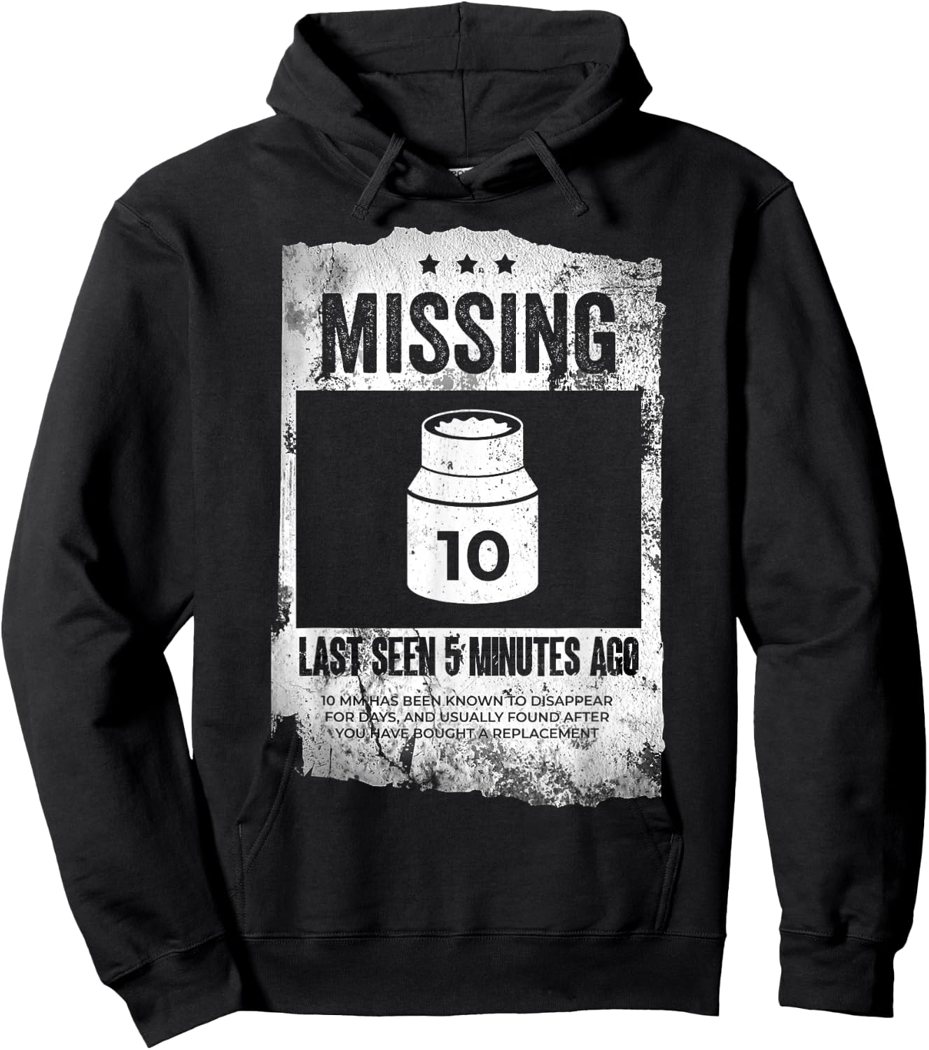 Missing 10mm Socket Funny Auto Mechanic Repairman Machinist Hoodie - Hoodie | Black