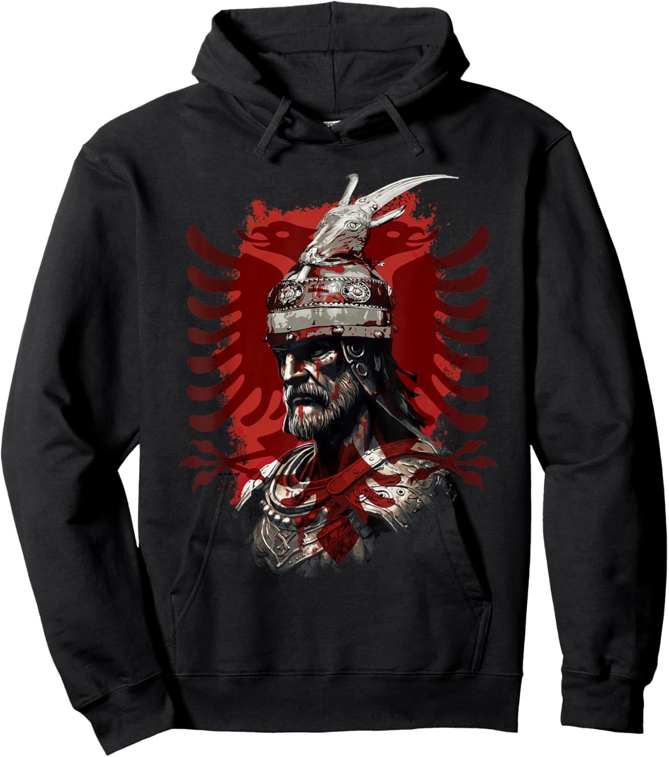 Skanderbeg Albanian National Hero Eagle Kosovo Albanian Hoodie - Hoodie | Black