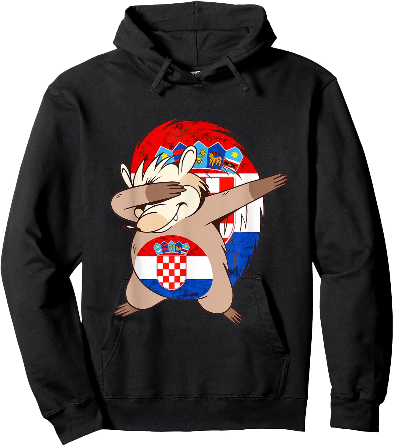 Hrvatska Hedgehog Croatian Soccer Team Croatian Flag Croatia Hoodie - Hoodie | Black