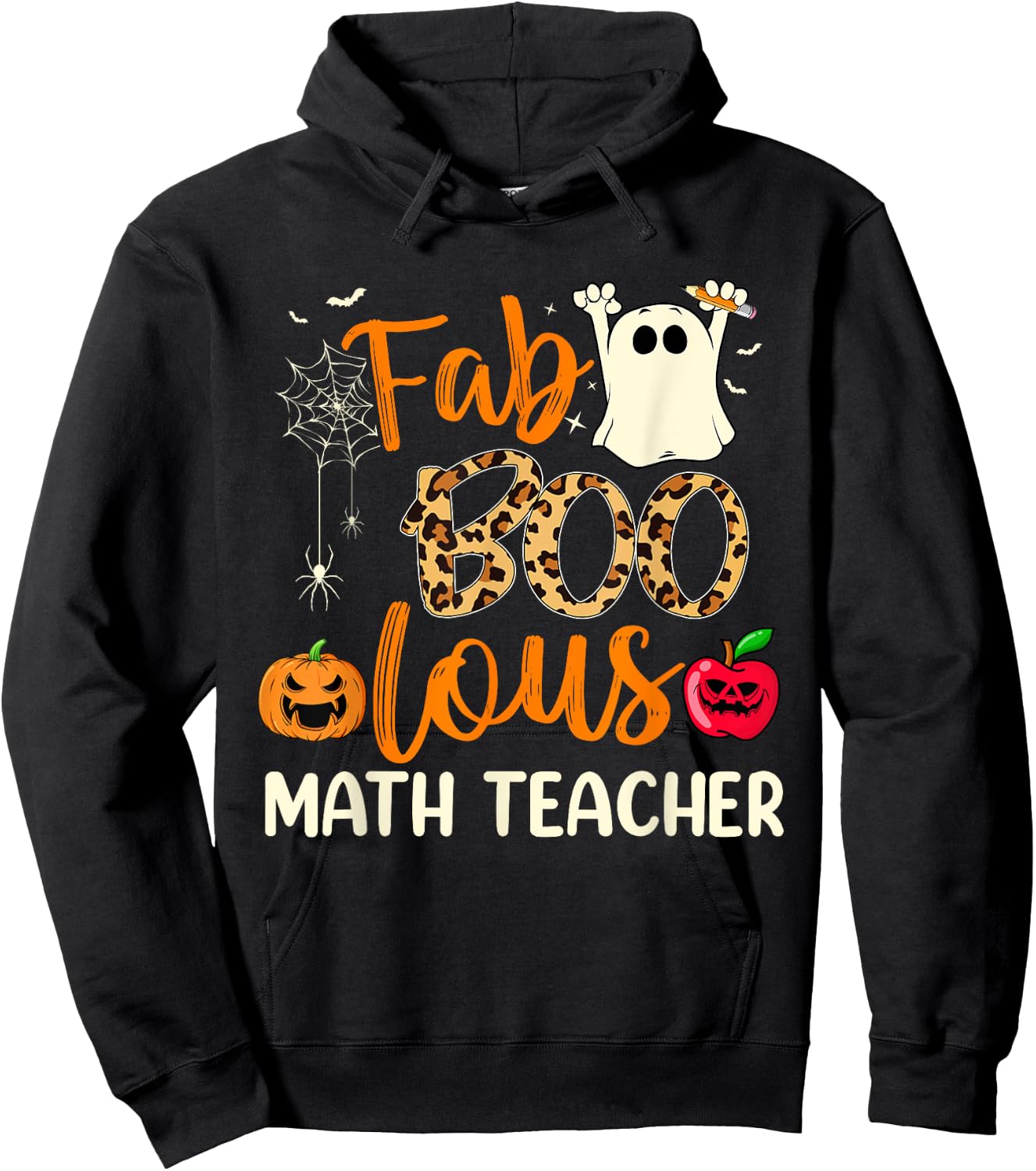 Fab Boo Lous Math Teacher Leopard Spooky Halloween Costume Hoodie - Hoodie | Black