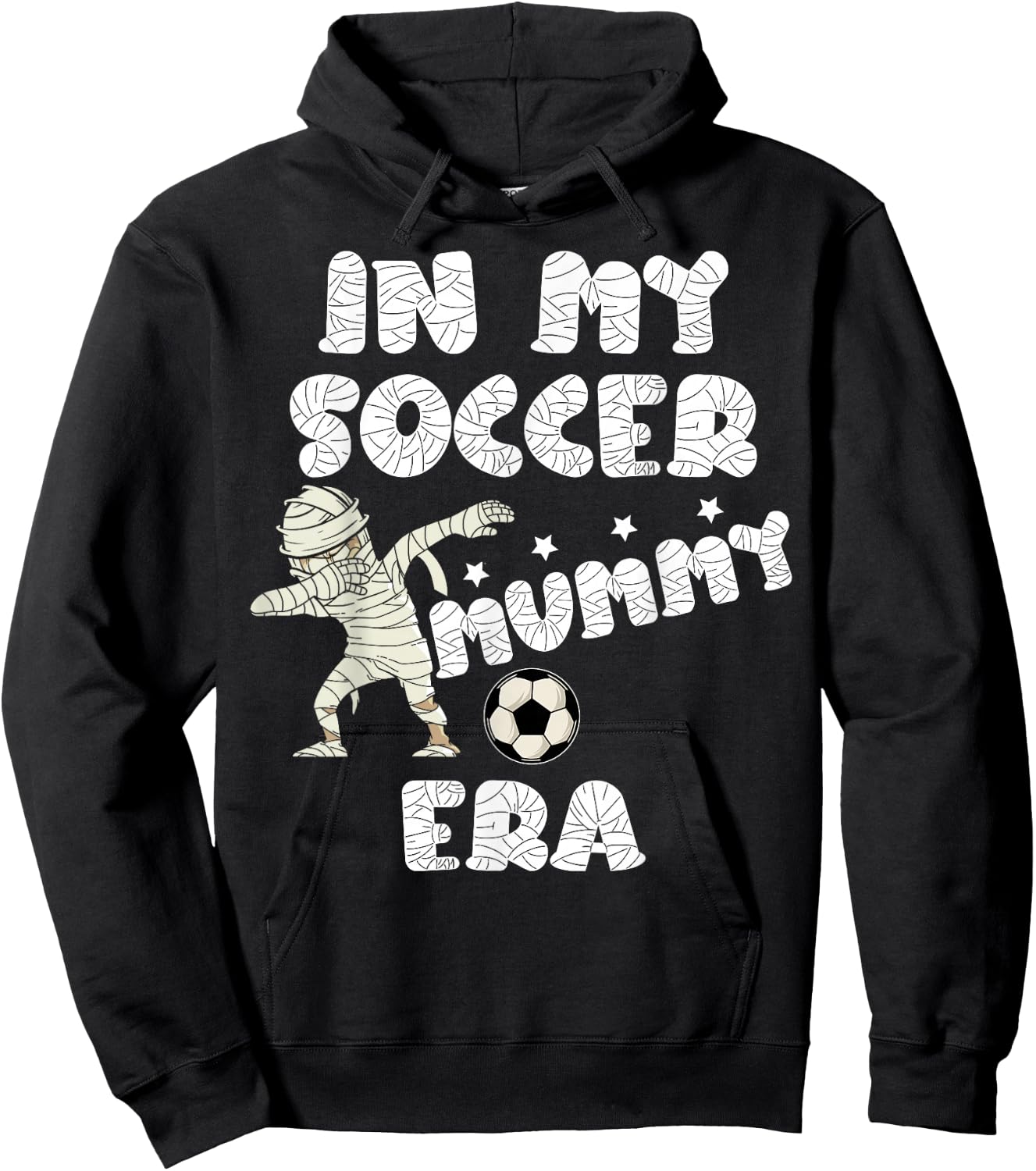 Halloween Soccer Mom Shirt,Spooky Mummy In My Soccer Mom Era Hoodie - Hoodie | Black