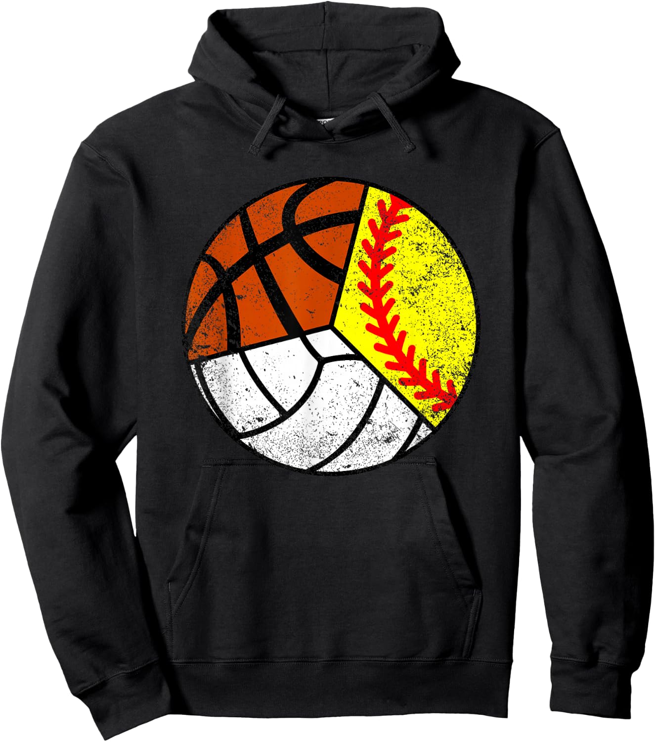 Softball Volleyball Basketball Player Funny Ball Sport Hoodie - Hoodie | Black
