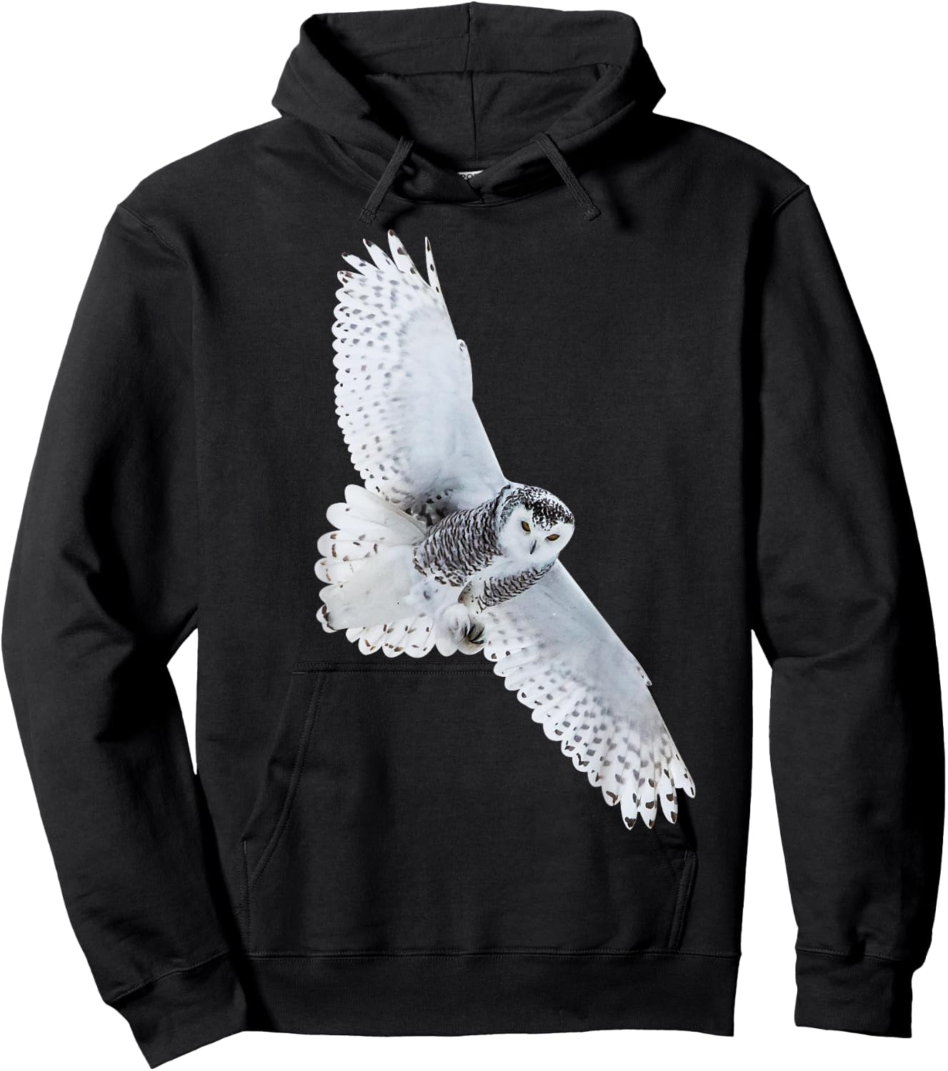 @n!mal -Adults & Kids Owl Bird Motif Animals Bird Design Owl - Black - Small - Short Sleeve - Cotton 60%, Polyester 40% Hoodie - Hoodie | Black