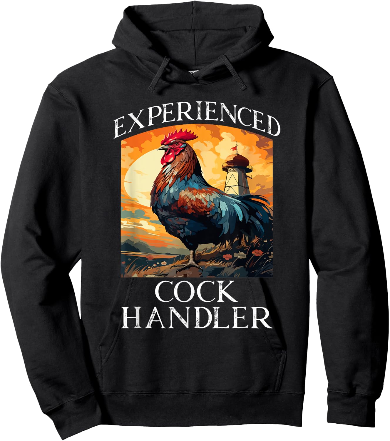 Experienced Cock Handler Funny Animal Saying Hoodie - Hoodie | Black