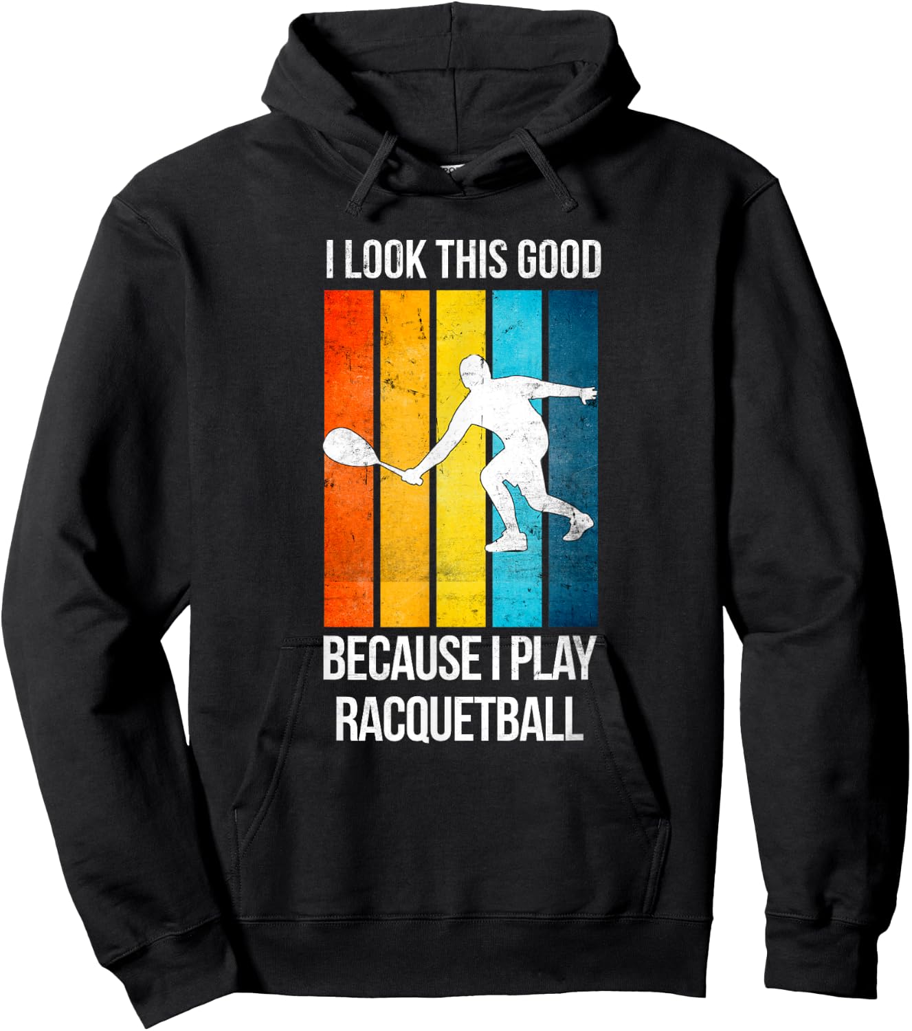 Funny Play Racquetball Game Player Coach Vintage Sport Hoodie - Hoodie | Black