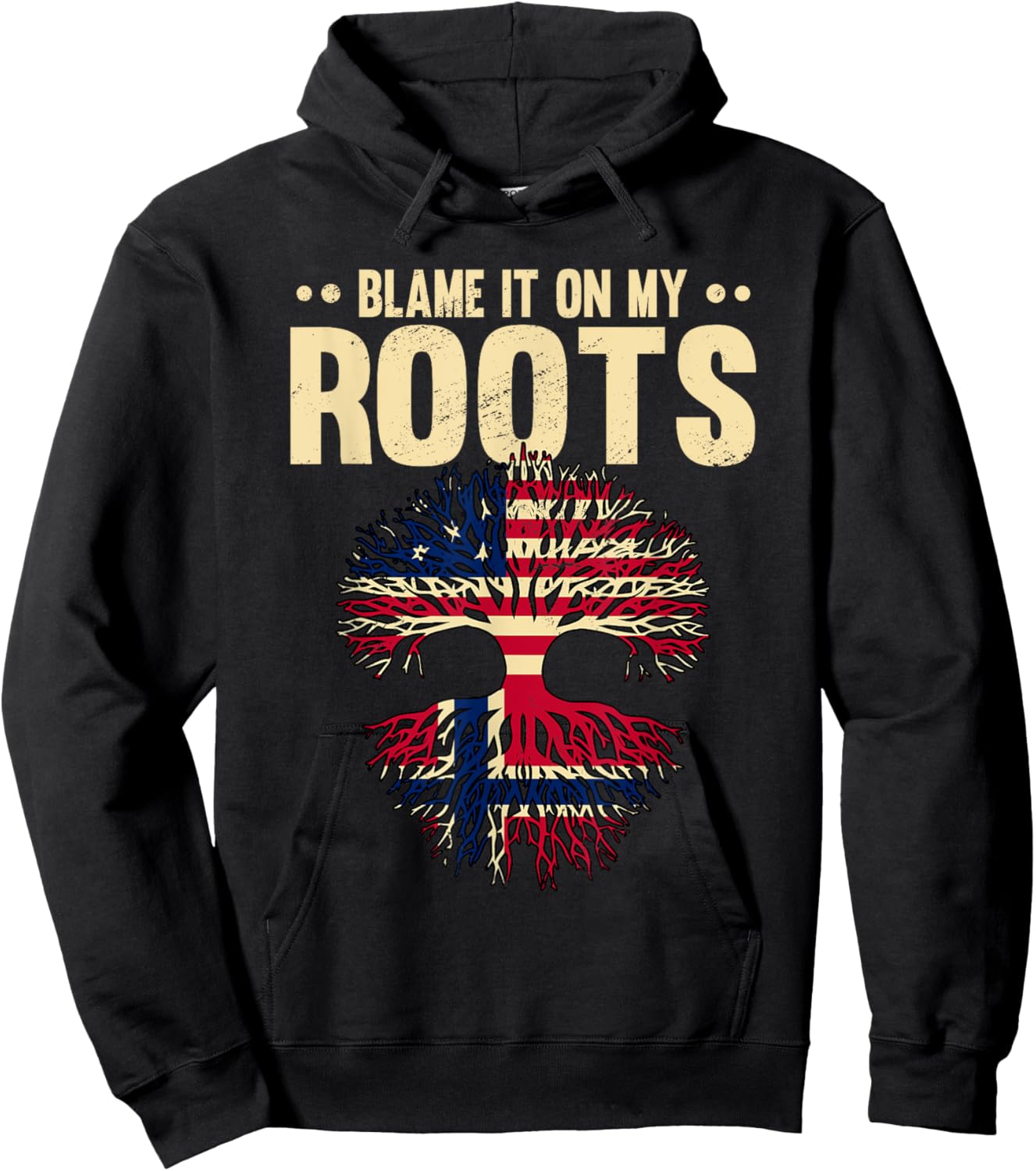 Blame It On My Roots American Heritage Norwegian Roots Hoodie - Hoodie | Black