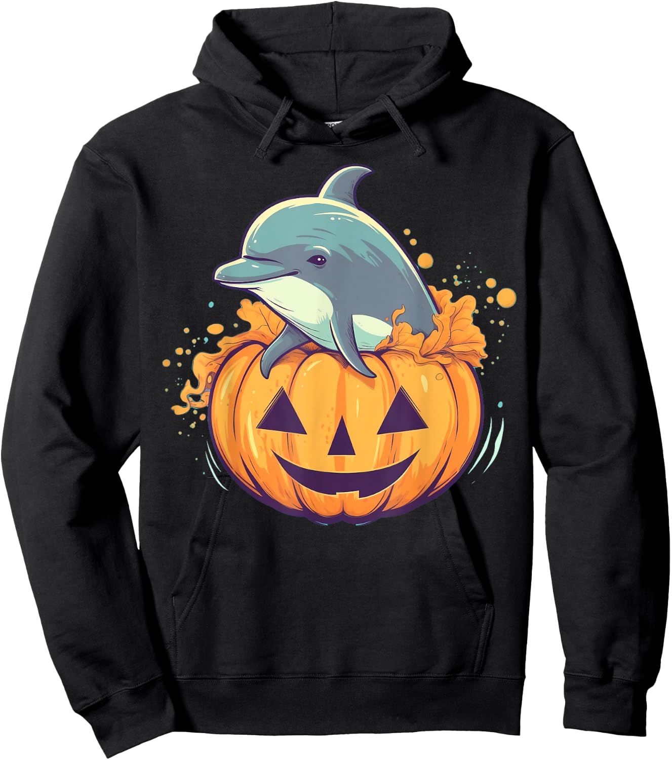 Pumpkin Dolphin costume on Dolphin Halloween Hoodie - Hoodie | Black