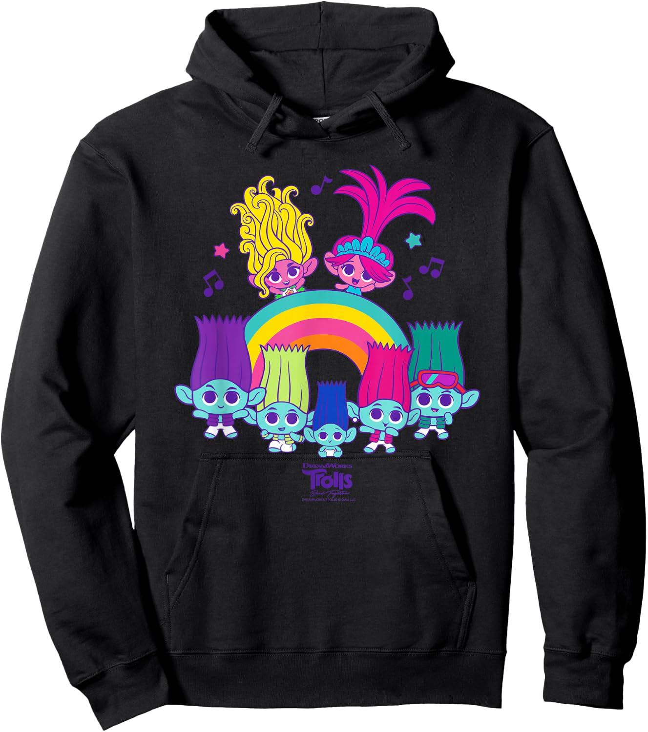 DreamWorks Trolls Band Together BroZone Poppy Viva Rainbow Hoodie - Hoodie | Black