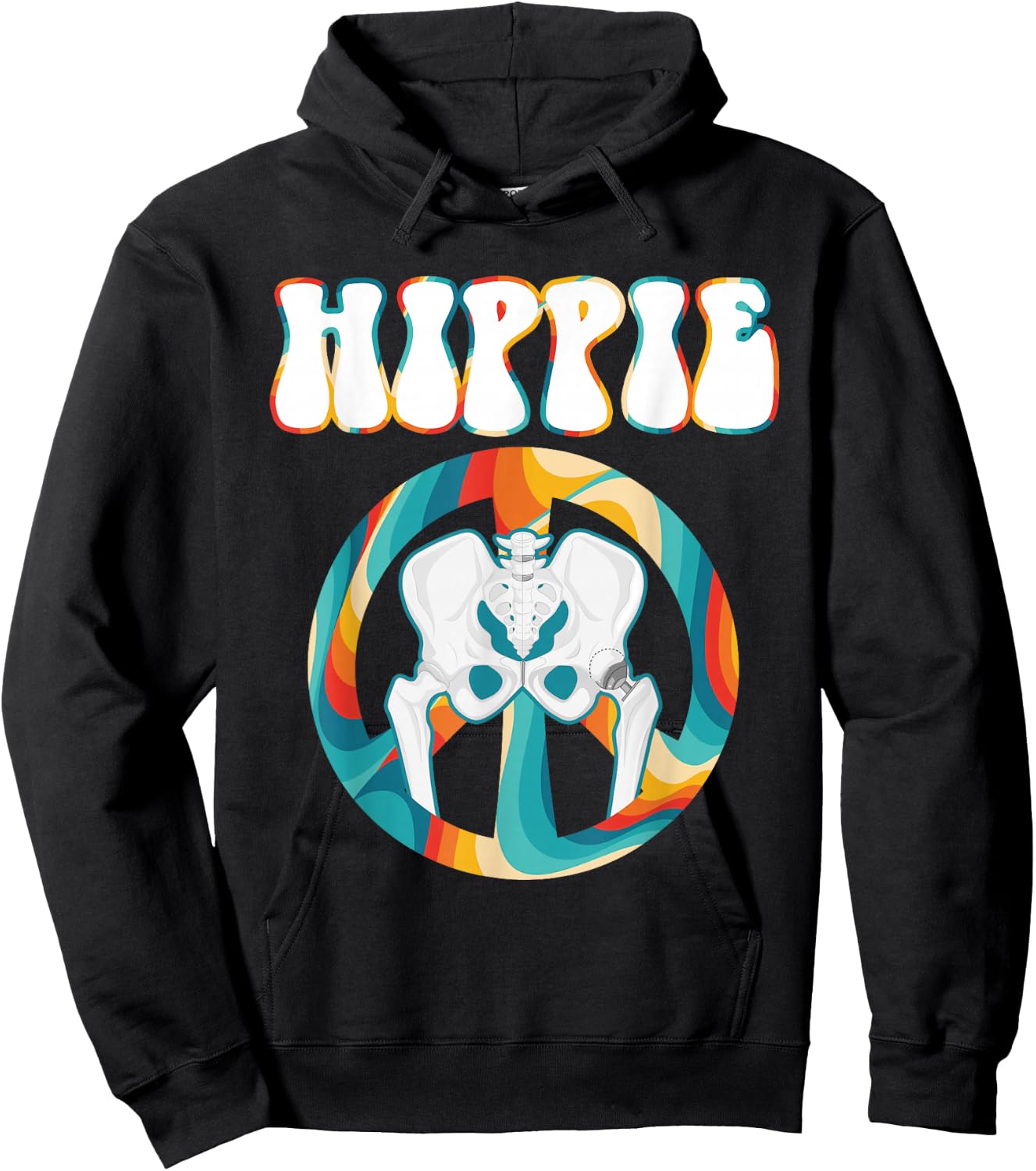 Cool Hip Replacement Women After Hip Surgery Hippie Hoodie - Hoodie | Black