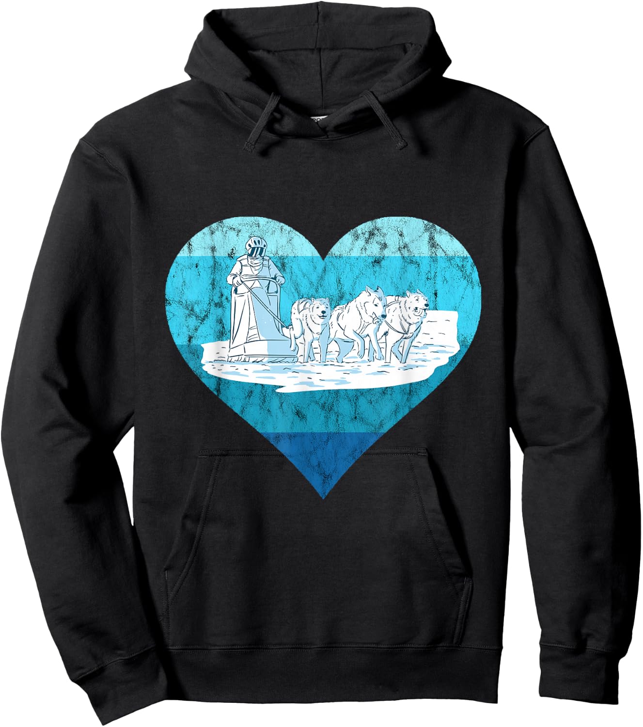Winter Sport Vintage Sled Dog Snow Sleding Sleigh Mushing Hoodie - Hoodie | Black