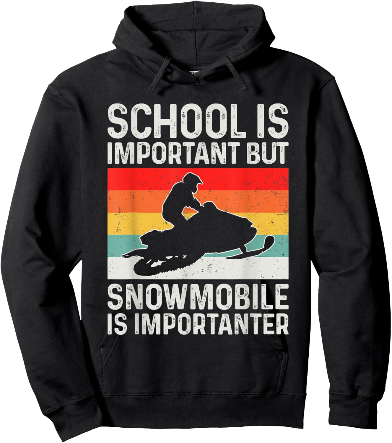 School Is Important but Snowmobile Is Importanter Funny Hoodie - Hoodie | Black