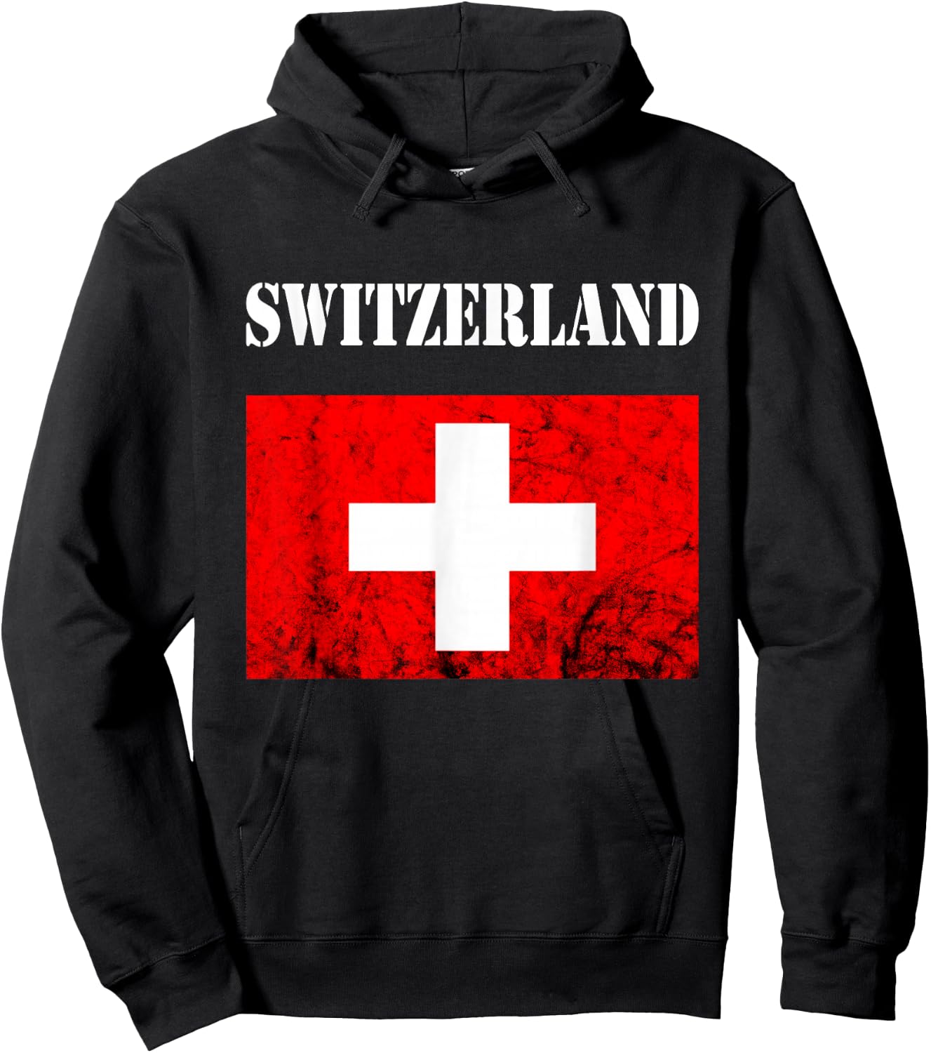 Vintage Swiss Flag Swiss Pride Switzerland Flag Schweiz Hoodie - Hoodie | Black