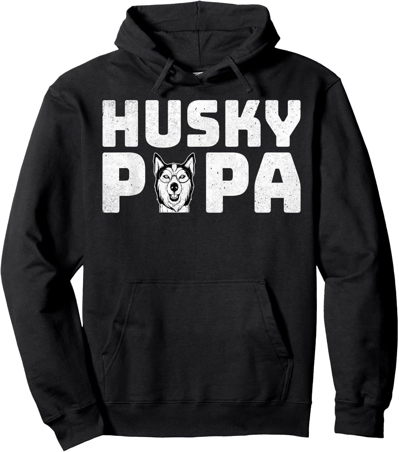 Husky Papa - Funny Siberian Husky Lover Dad Fathers Day Hoodie - Hoodie | Black