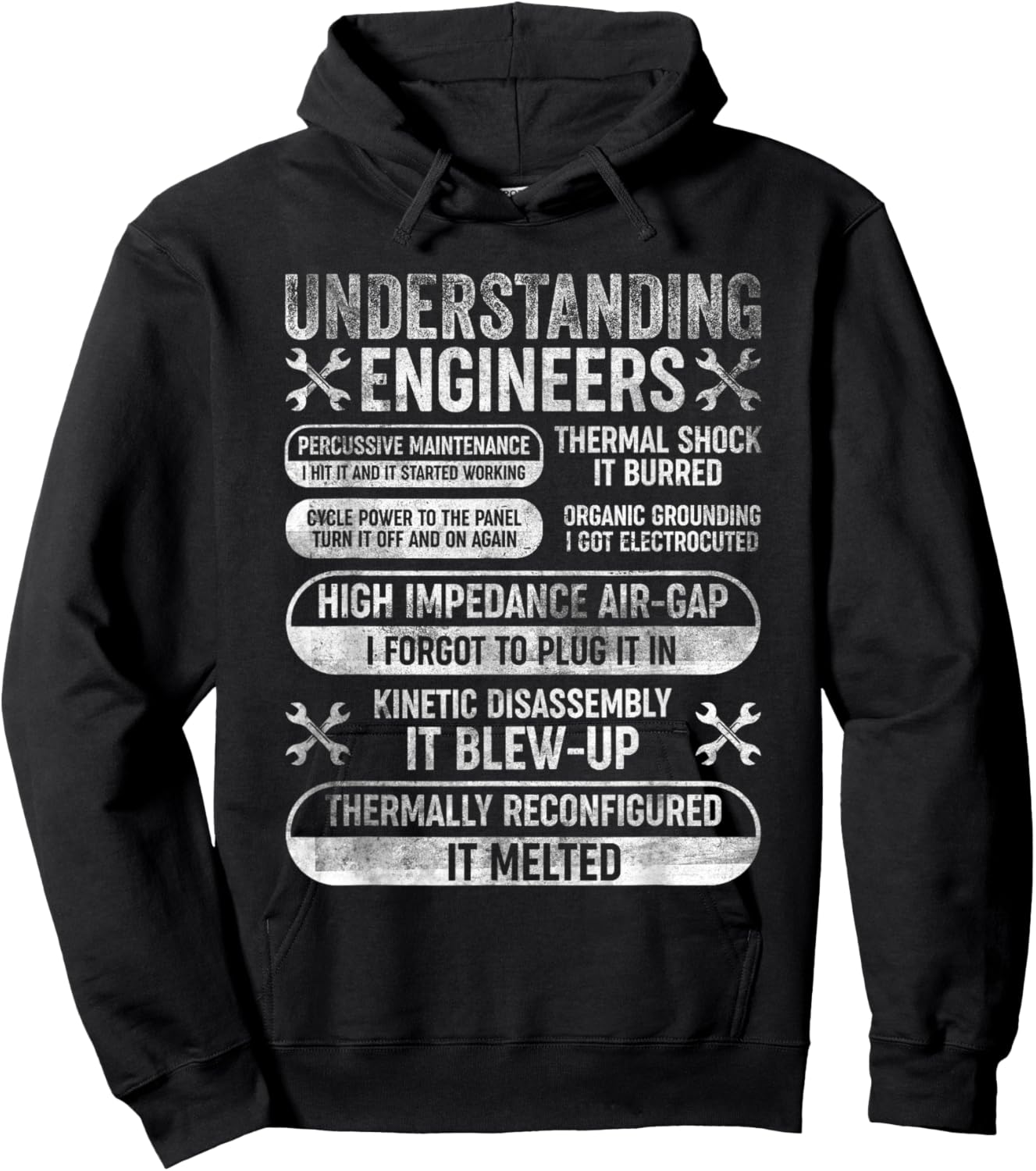 Understanding Engineers Funny Sarcastic Engineering Vintage Hoodie - Hoodie | Black