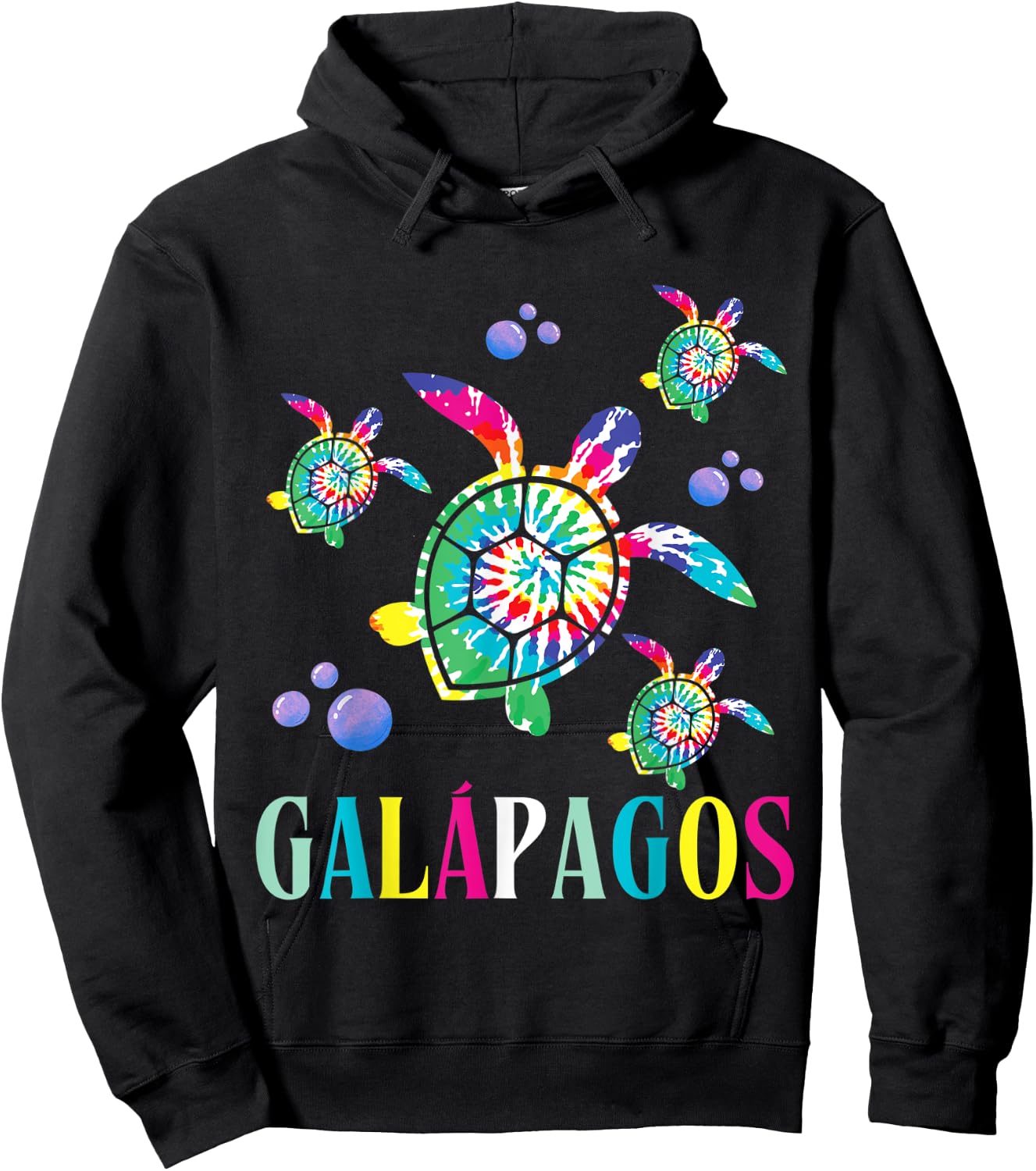 Galapagos Islands Tie Dye Sea Turtle Scuba Diving Hoodie - Hoodie | Black