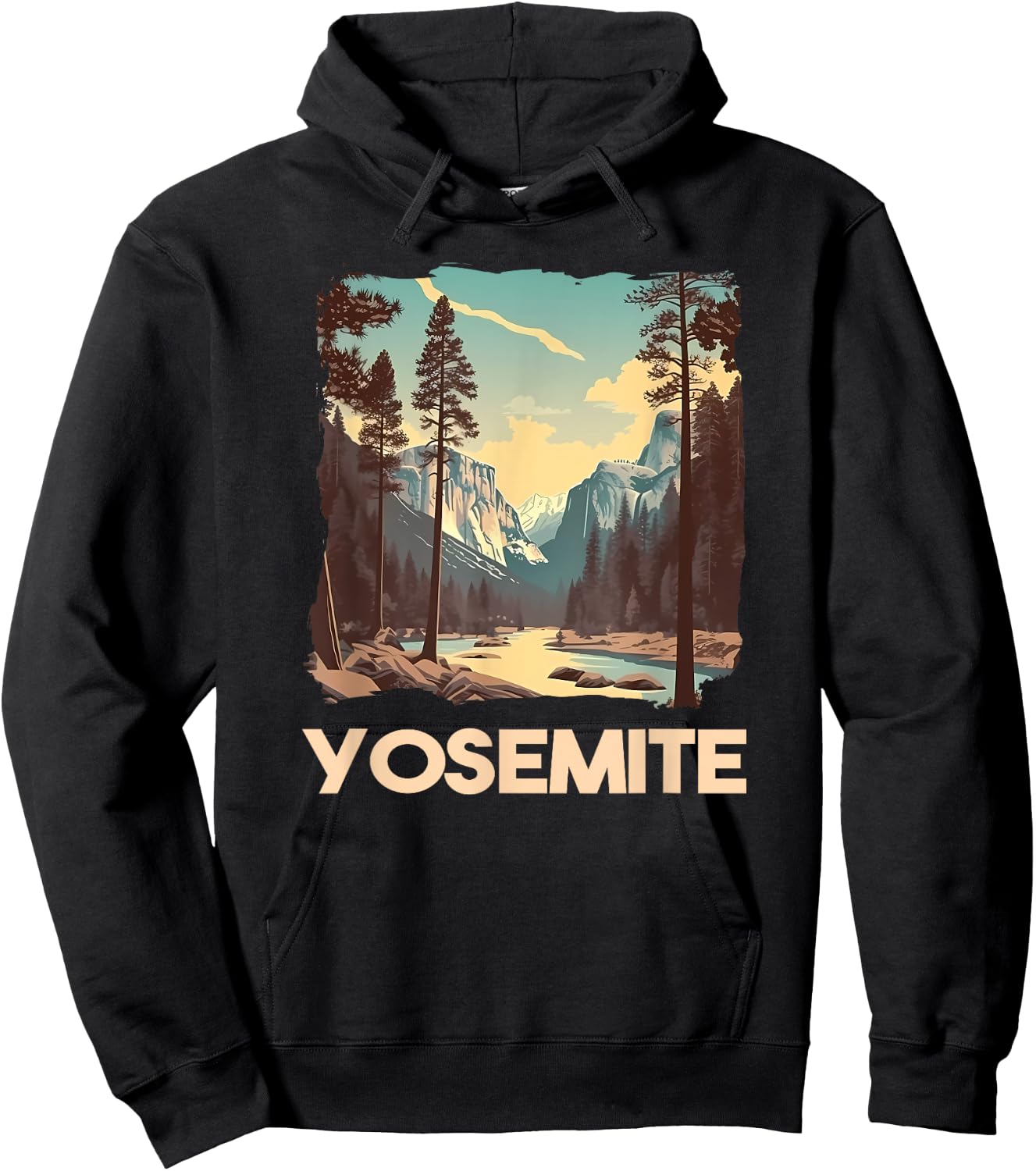 Vintage Yosemite National Park Nature Lover Adventure Hoodie - Hoodie | Black