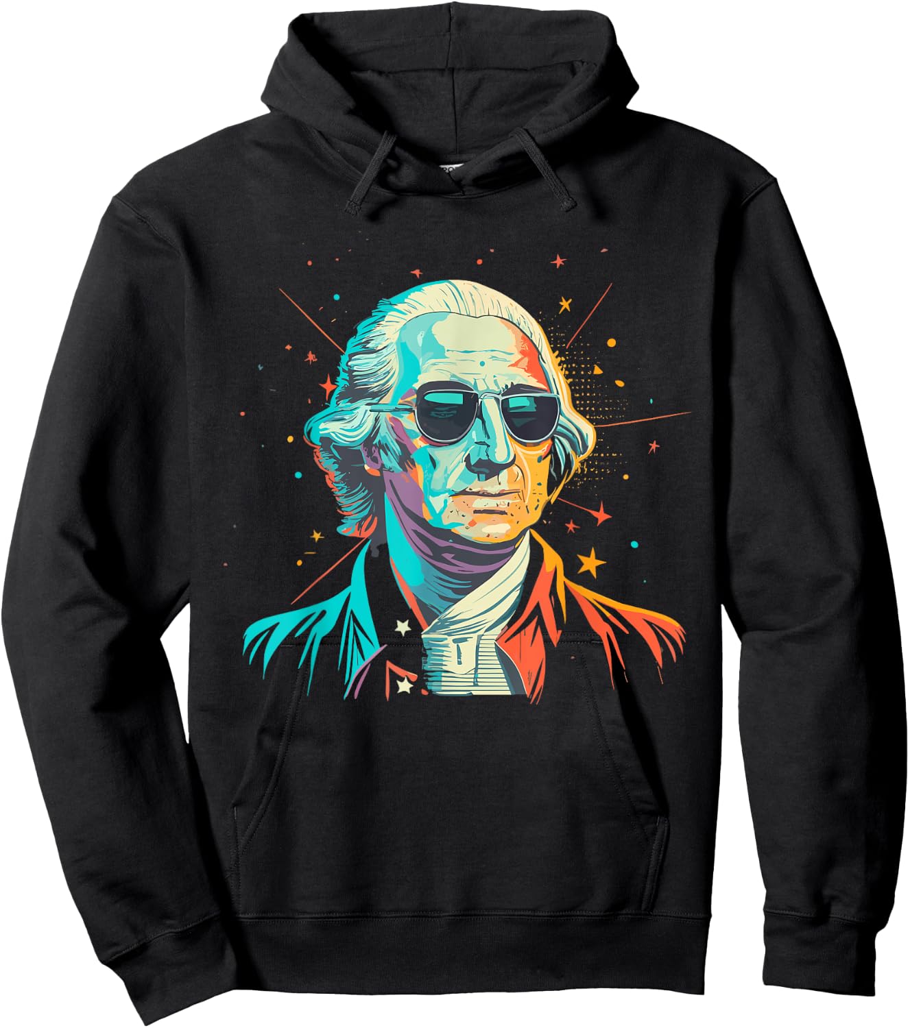 George Washington With Sunglasses | George Washington Hoodie - Hoodie | Black