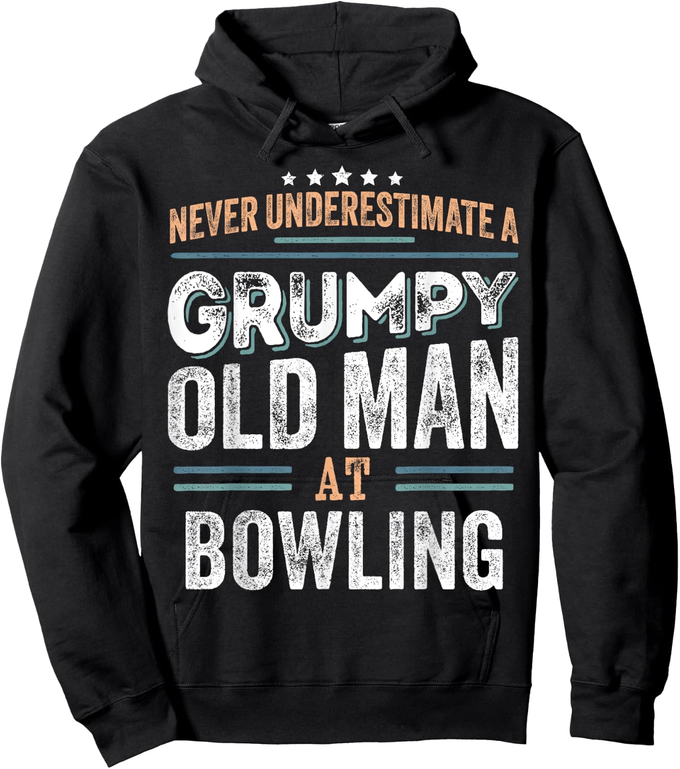 Grumpy Old Man at Bowling Funny Dad Gifts Hoodie - Hoodie | Black