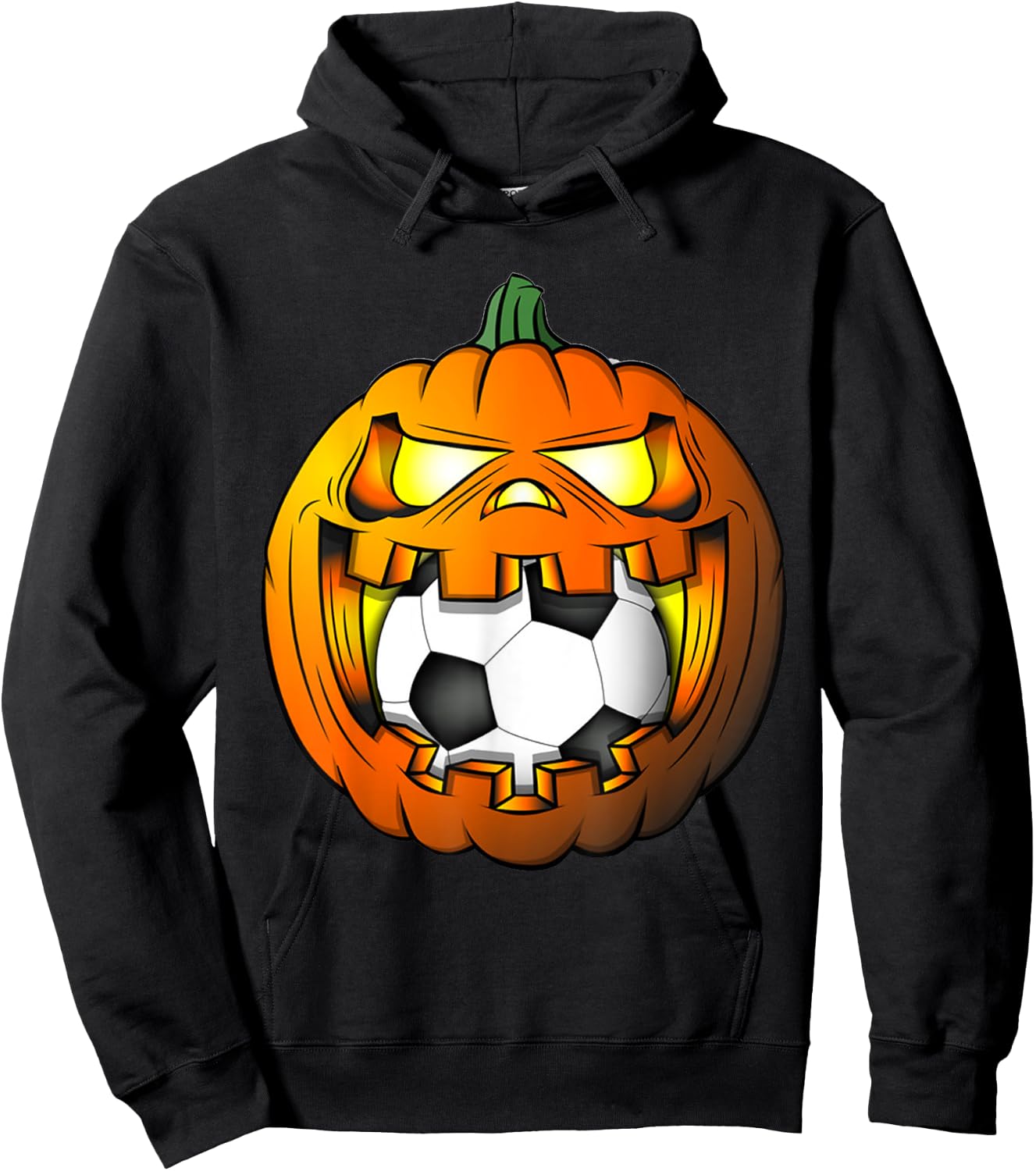 Soccer Player Halloween Pumpkin Skeleton Kids Boys Hoodie - Hoodie | Black