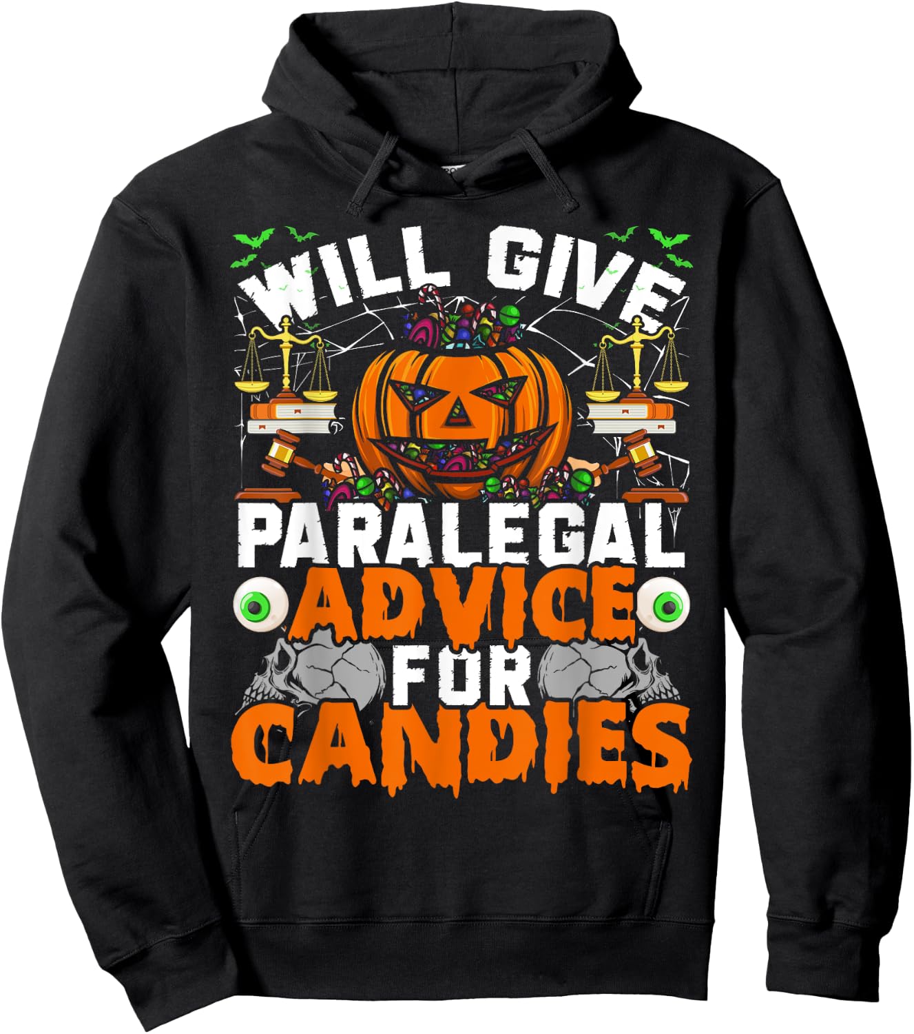 Paralegal Will Give Paralegal Advice For Candies Halloween Hoodie - Hoodie | Black