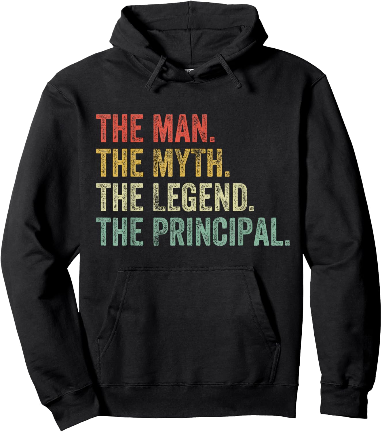 Man Myth The Legend Principal Dad Funny School Vintage Hoodie - Hoodie | Black