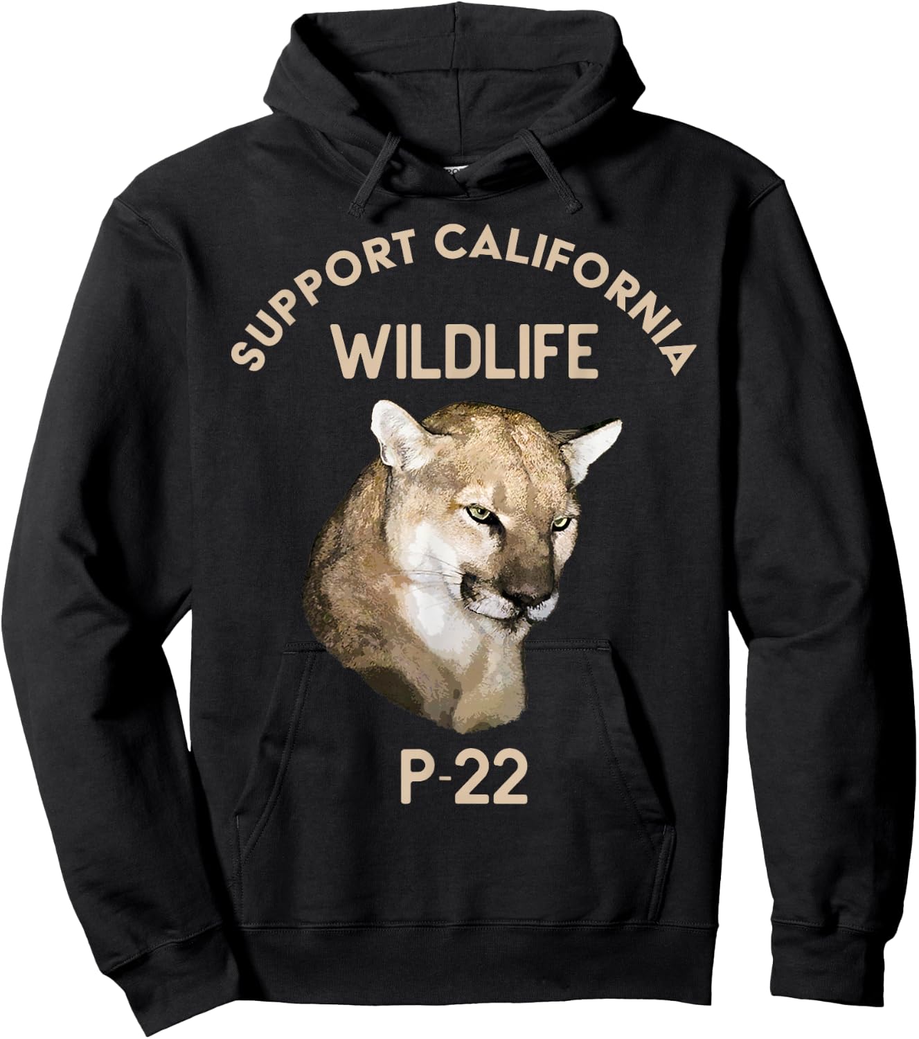 P-22 Mountain Lion Support California Wildlife Hoodie - Hoodie | Black